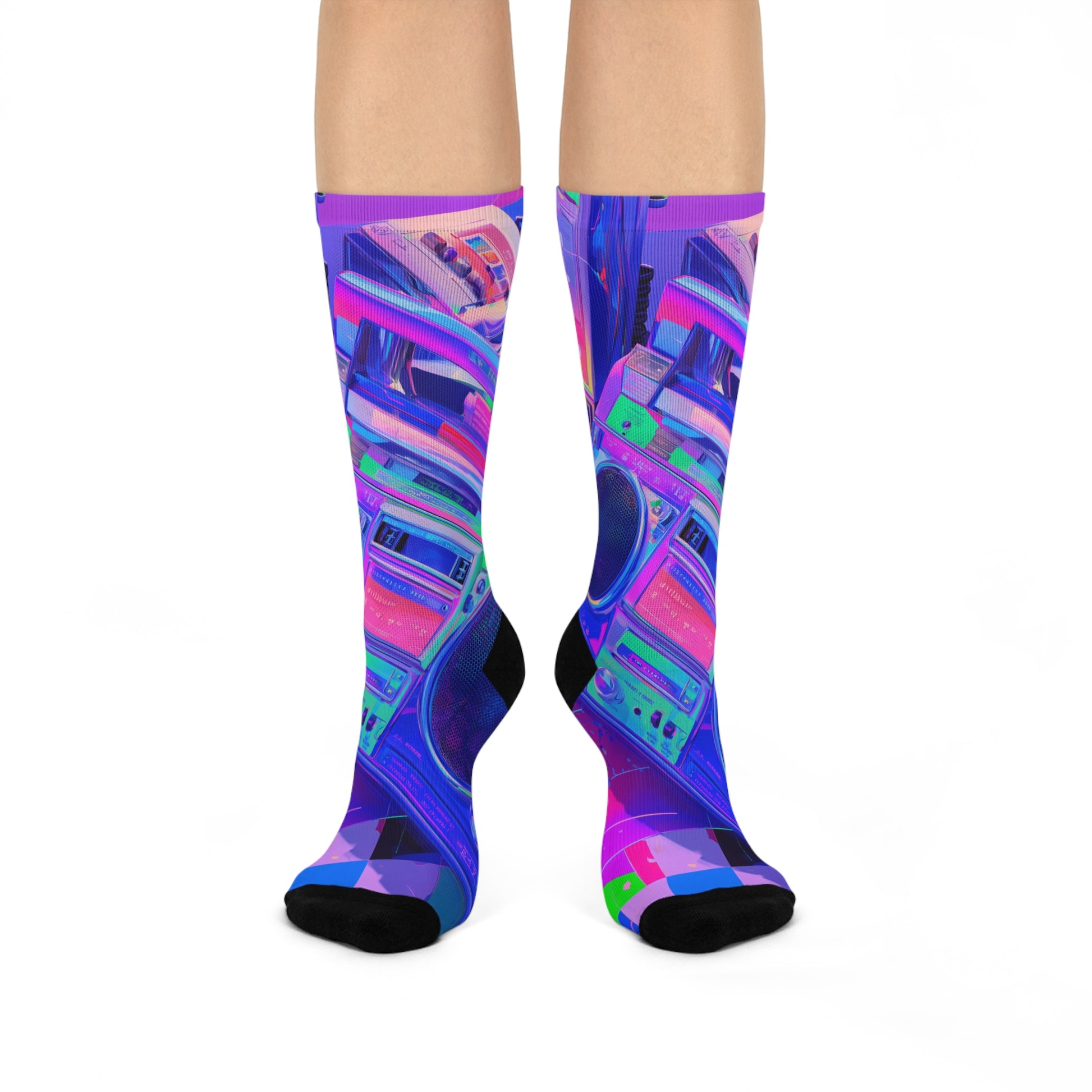 Neon Boom Box Socks Unisex One size Fits All