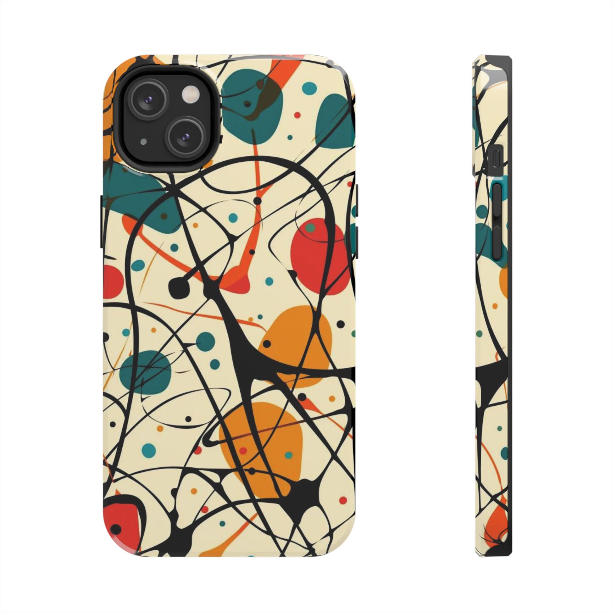 Mid Mod Phone Case,  Colorful Mid Mod Design Durable Phone Case, Vibrant and Stylish iPhone Tough Cover, iphone 15 case, iphone 14 pro max