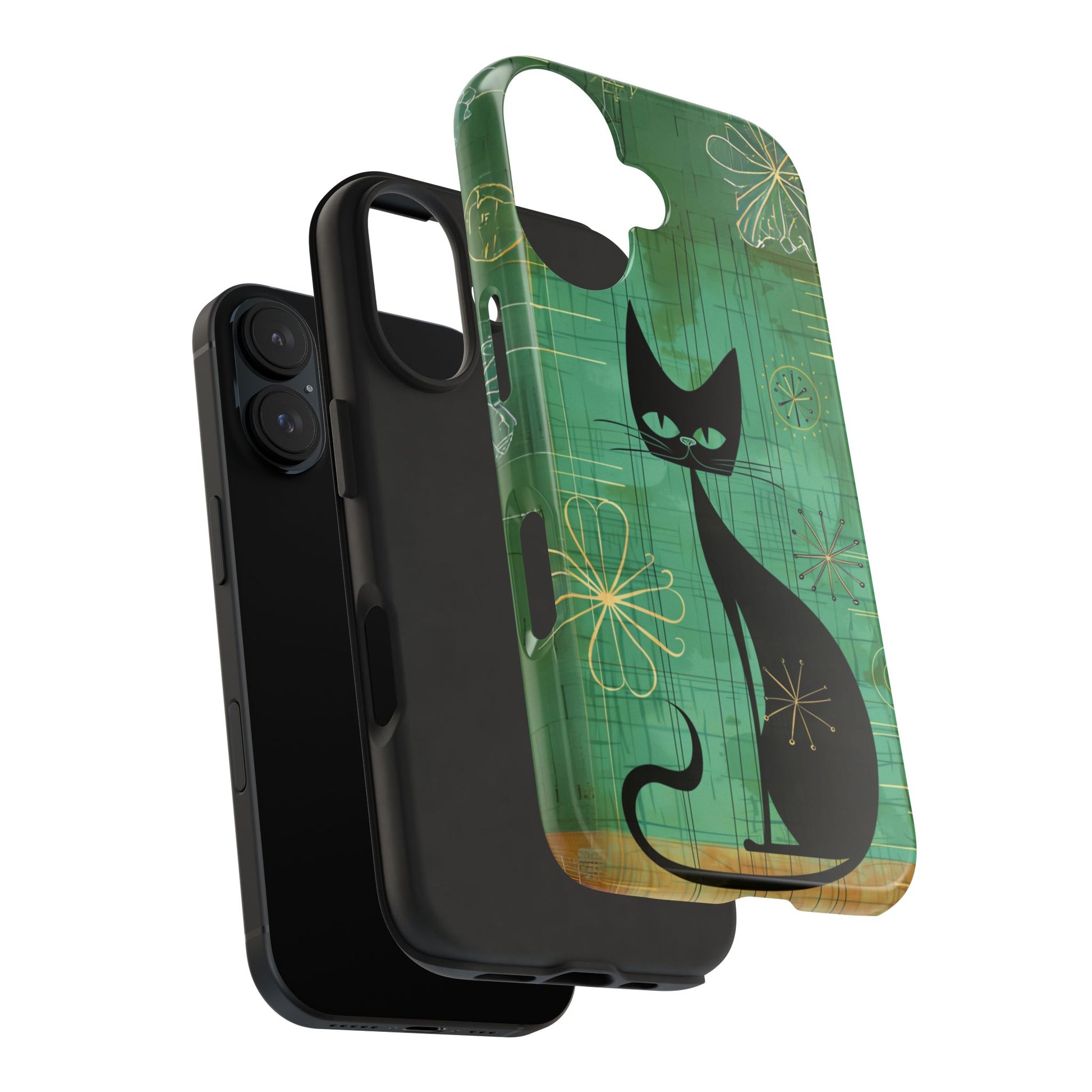 Mid-Century Modern Phone Case-Case, Mid Mod iPhone Case, Atomic Cats iPhone Case, Retro Chic Smartphone Cover, Unique Phone Case