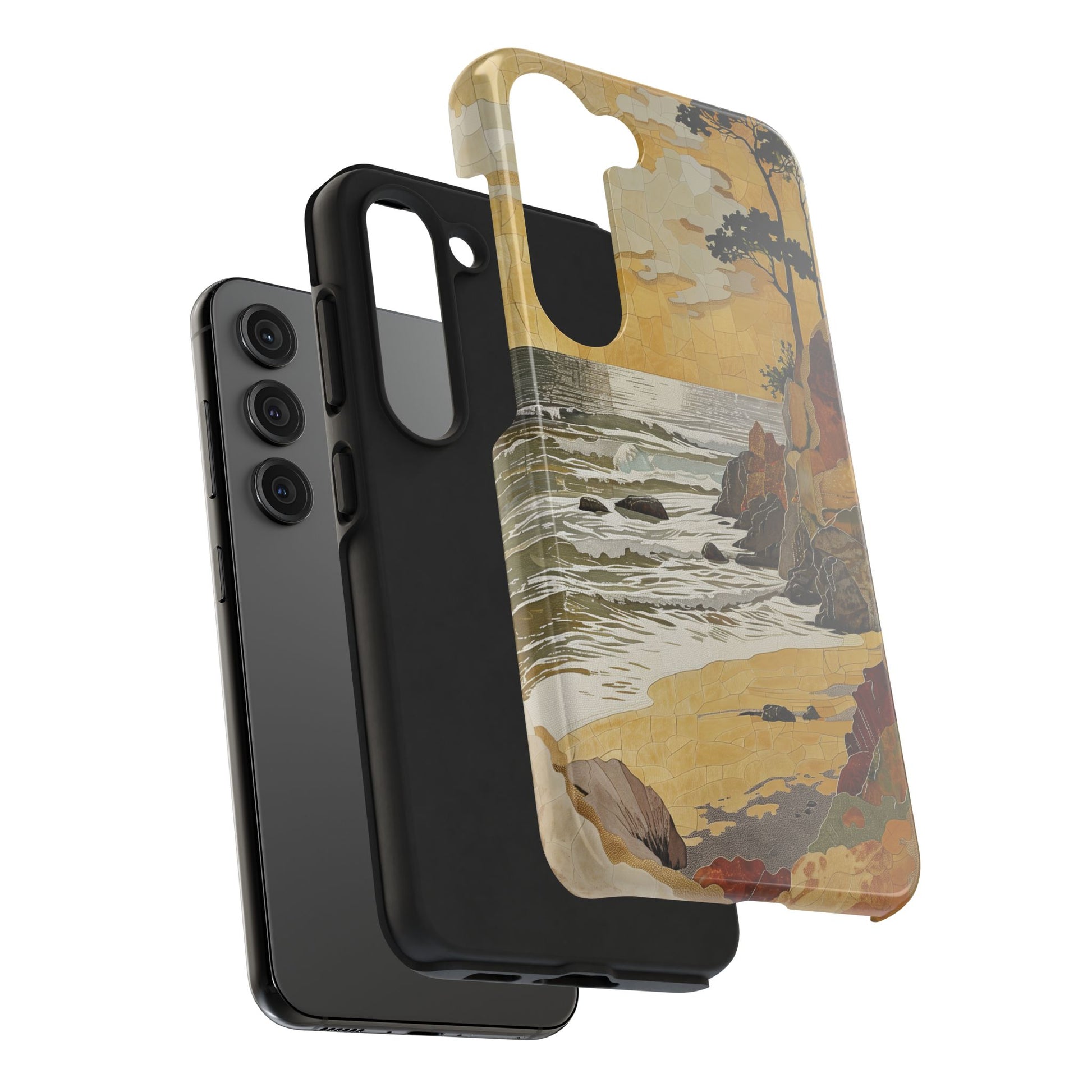 Retro Beach Scene Phone Case, Vintage Tropical Ocean iPhone Case, Summer Beach Phone Cover for iPhone, iphone 15 pro max