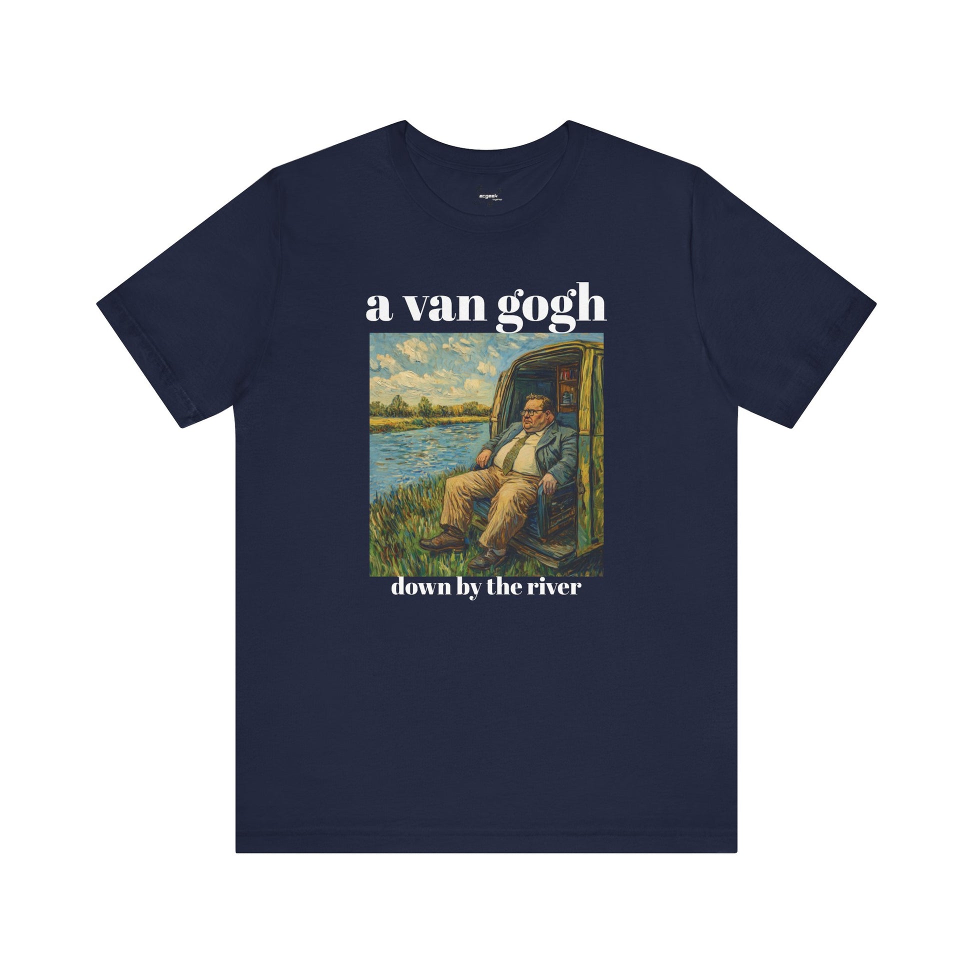Tshirt Van Gogh Down by the River Van Gogh Style Print Sitting by a River Graphic Tee Tshirt Matte Foley Wall Decor ShirtFine Wall Art