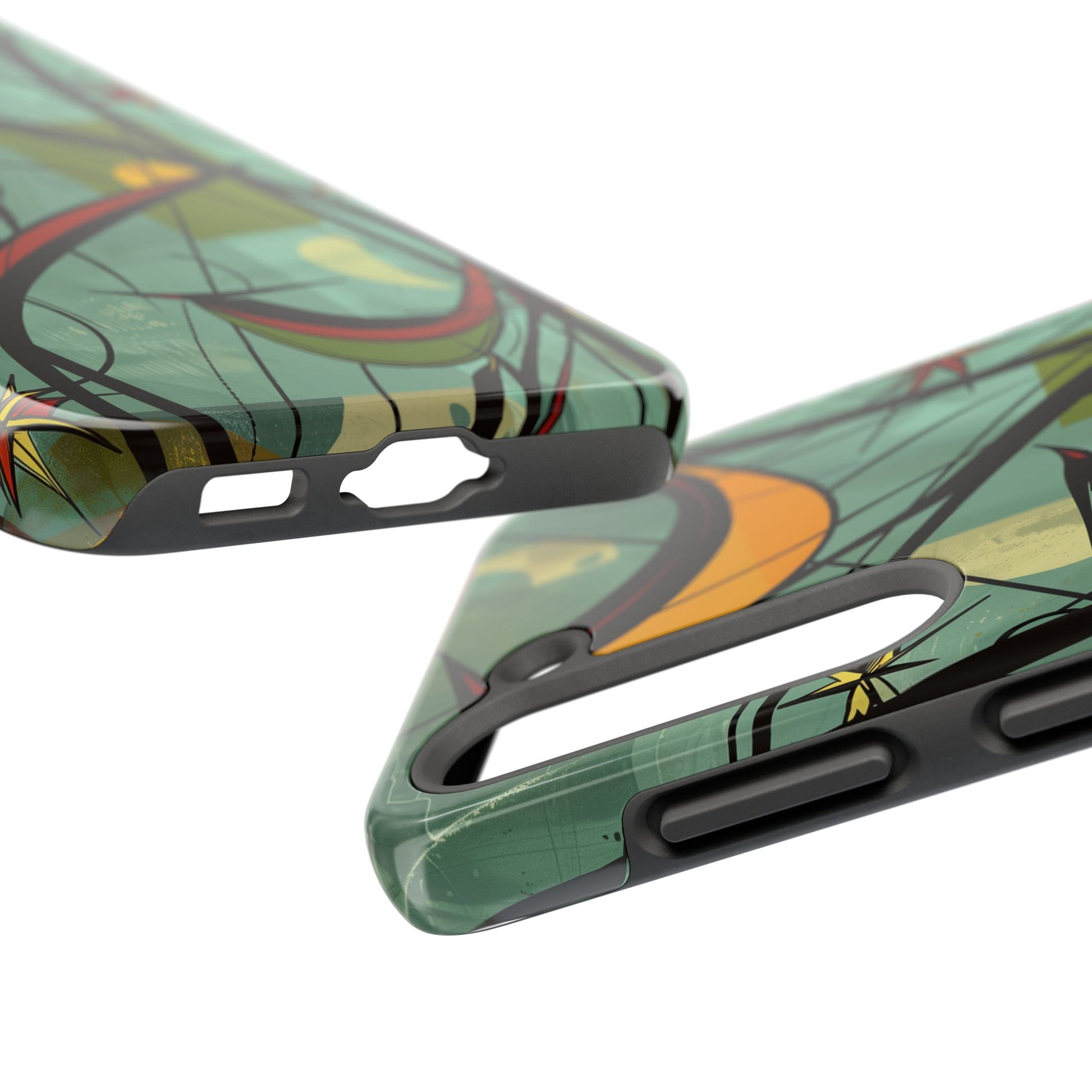 Mid Century Modern Animal Phone Case, Atomic Birds, Bird Iphone Case,Earth Tone Colors, Retro Style Smartphone Cover, iphone 14 Case, Apple