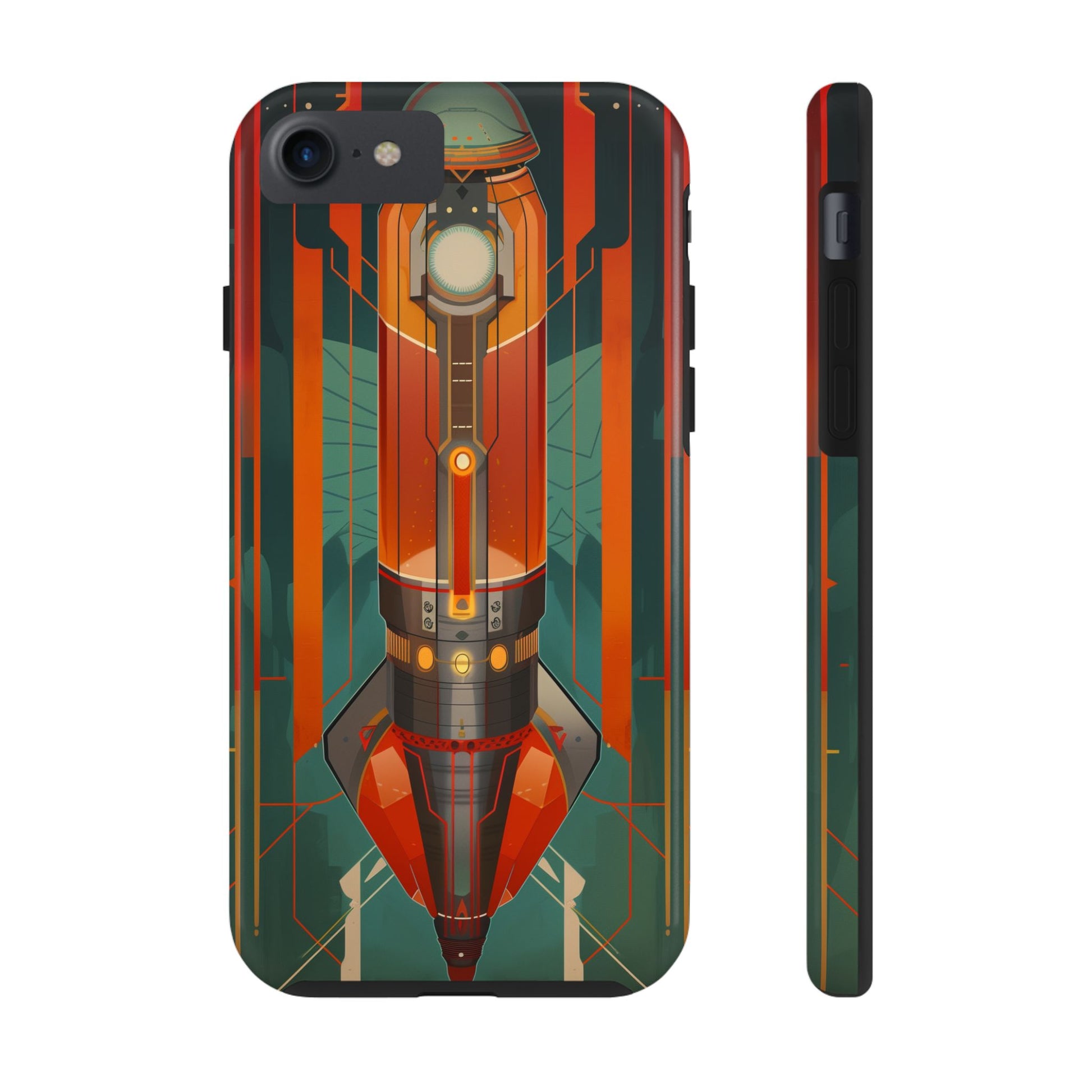 Art Deco Rocket Phone Case - Vintage Inspired Design - Stylish Protective Cover - Unique Tech Accessory