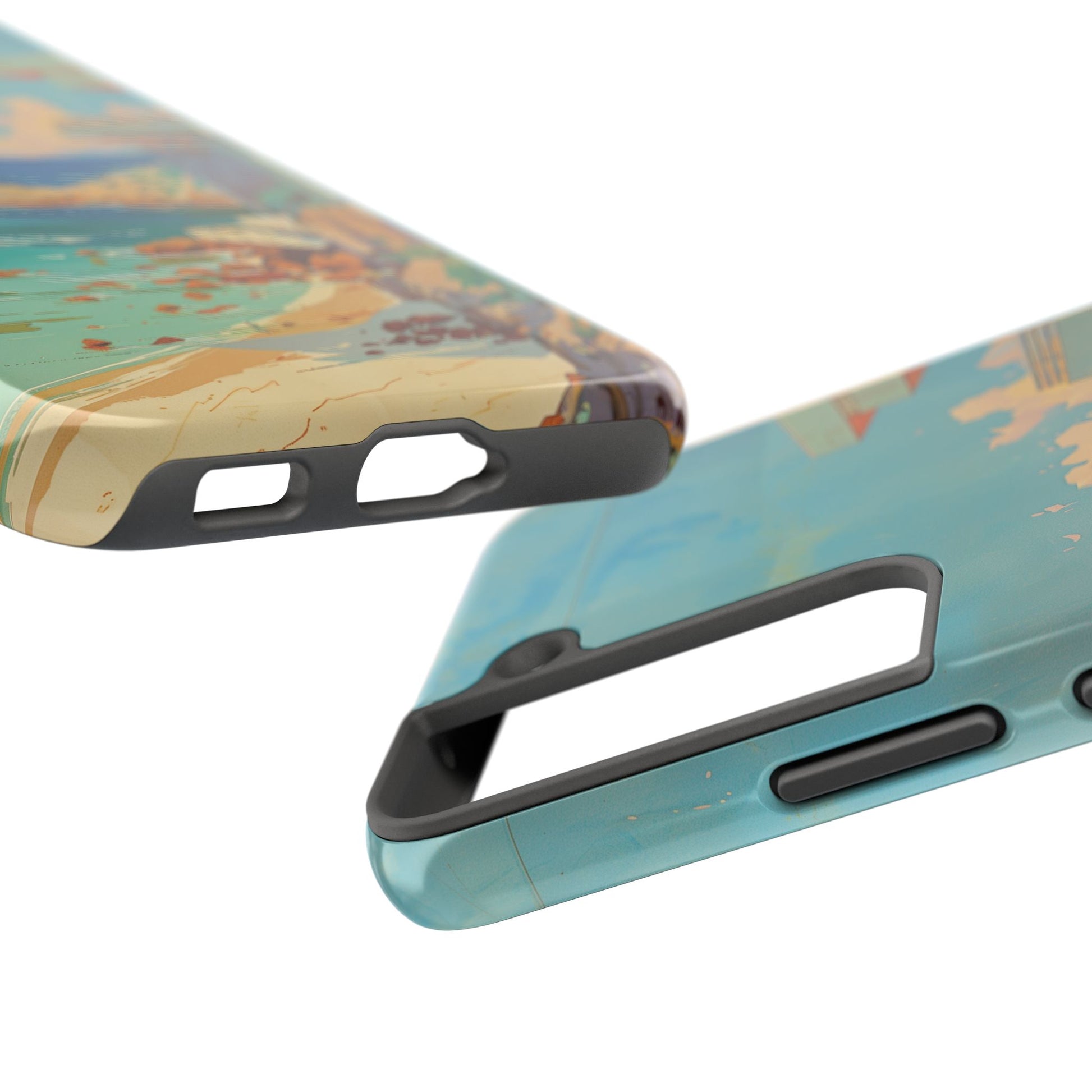 Retro Beach Scene Phone Case, Vintage Tropical Ocean iPhone Case, Summer Beach Phone Cover for iPhone, iphone 15 pro max