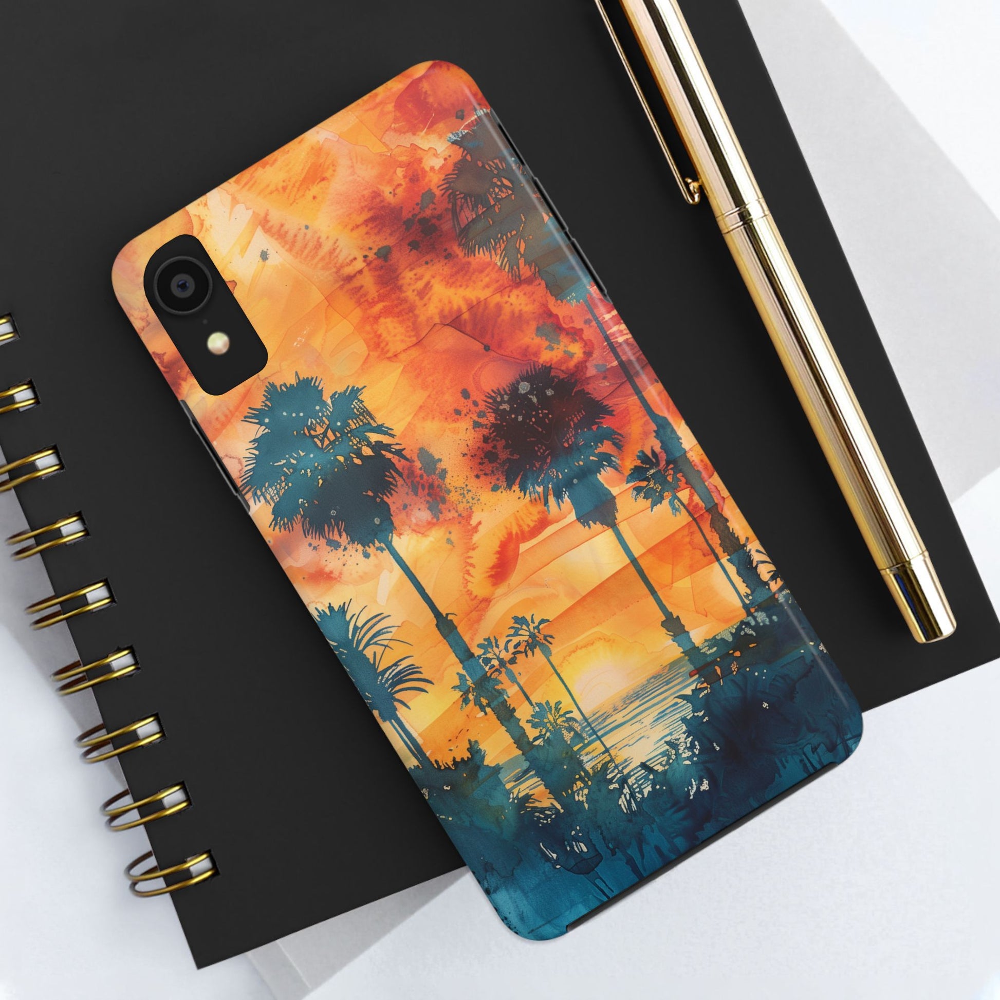 Los Angeles Sunset iPhone Case, Golden Hour Scenic View, Hollywood Hills Sunset Phone Case, Palm Trees Phone Case, iphone 15 pro max case