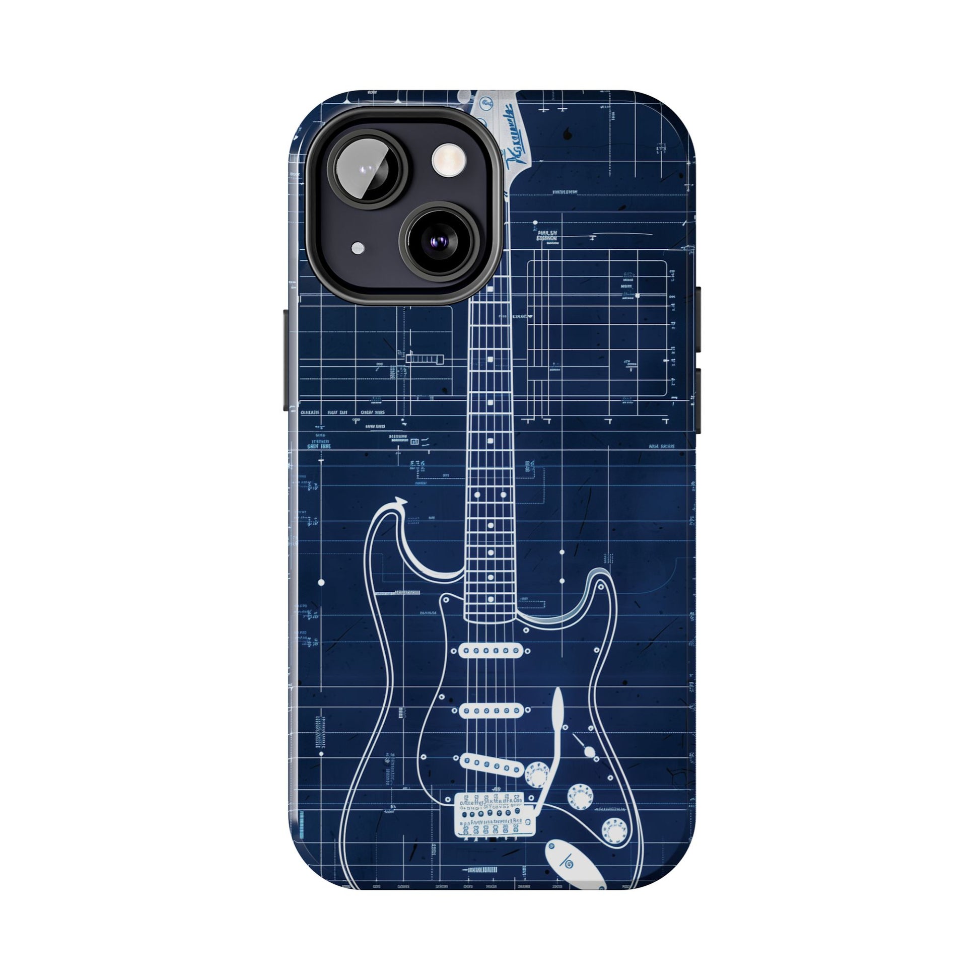 Guitar Phone Case, Guitar Blueprint iPhone Cover, Vintage Guitar Design, Custom iPhone Covers, Rock Music Phone Accessories, Musician Gift