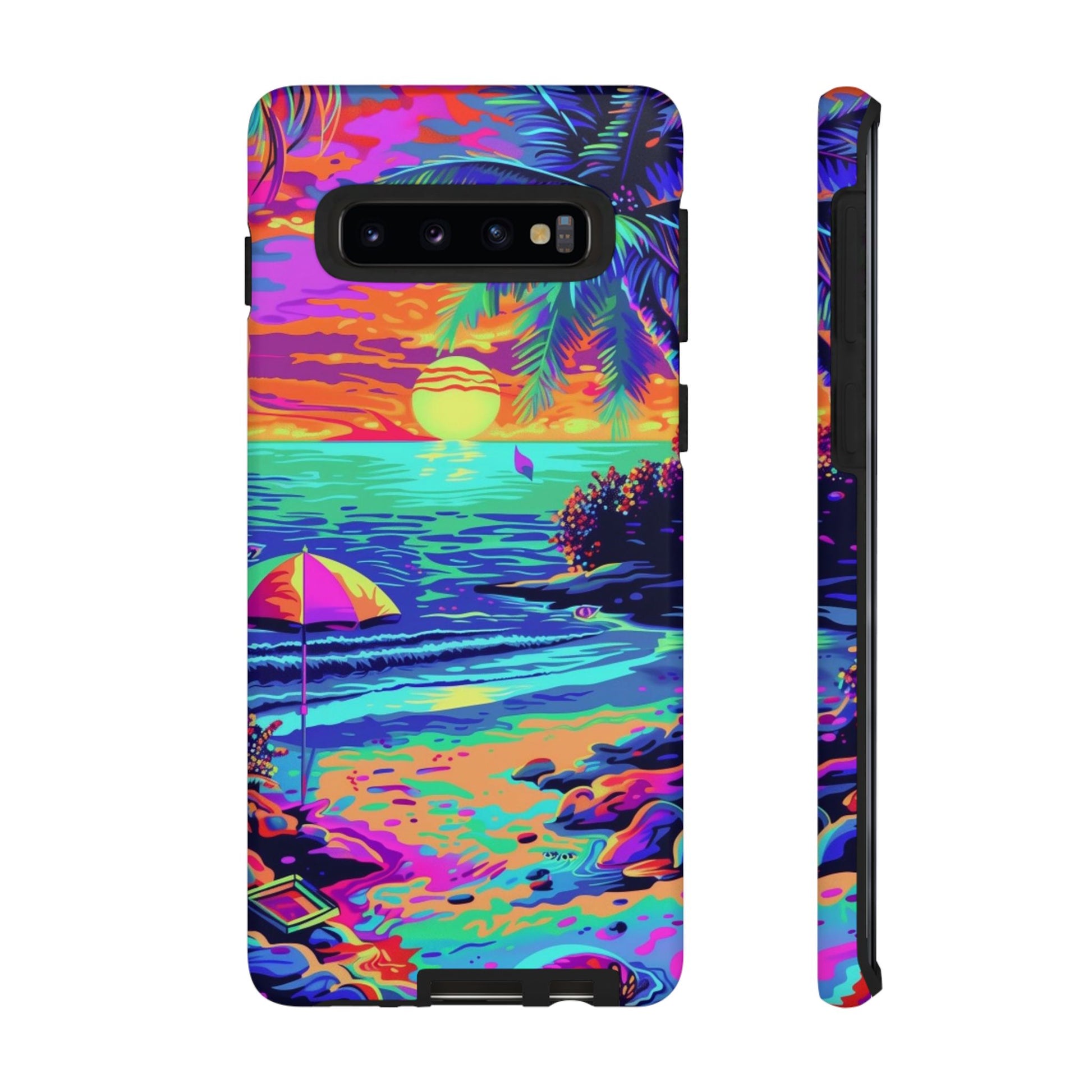 Beach Bliss: Durable Android Phone Case with Lisa Frank Style