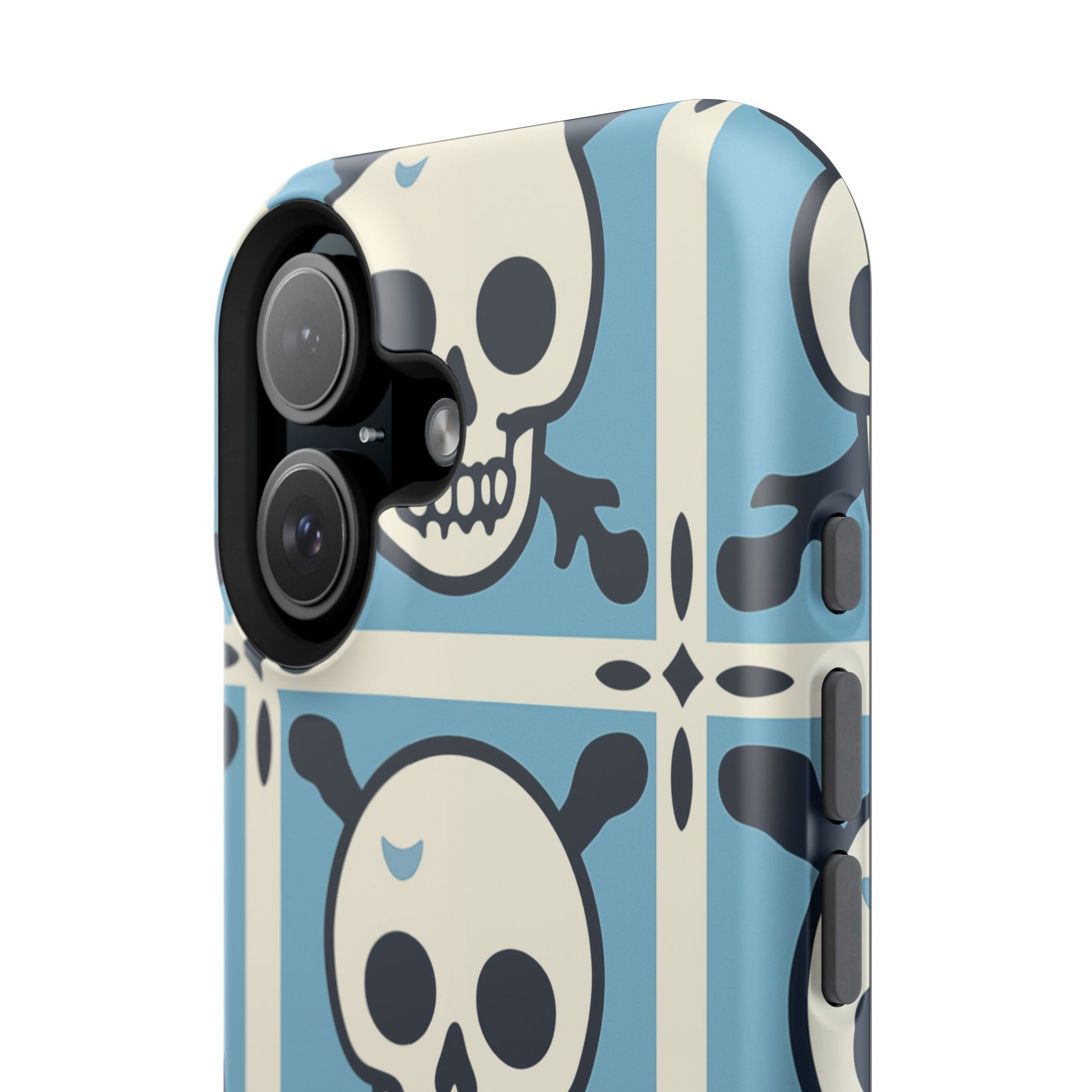 Cute Skull Phone Case Sugar Skull Ghingham Impact-Resistant Cover Goth Skull, Halloween Gift iphone 13 14 15 16 Pro Max