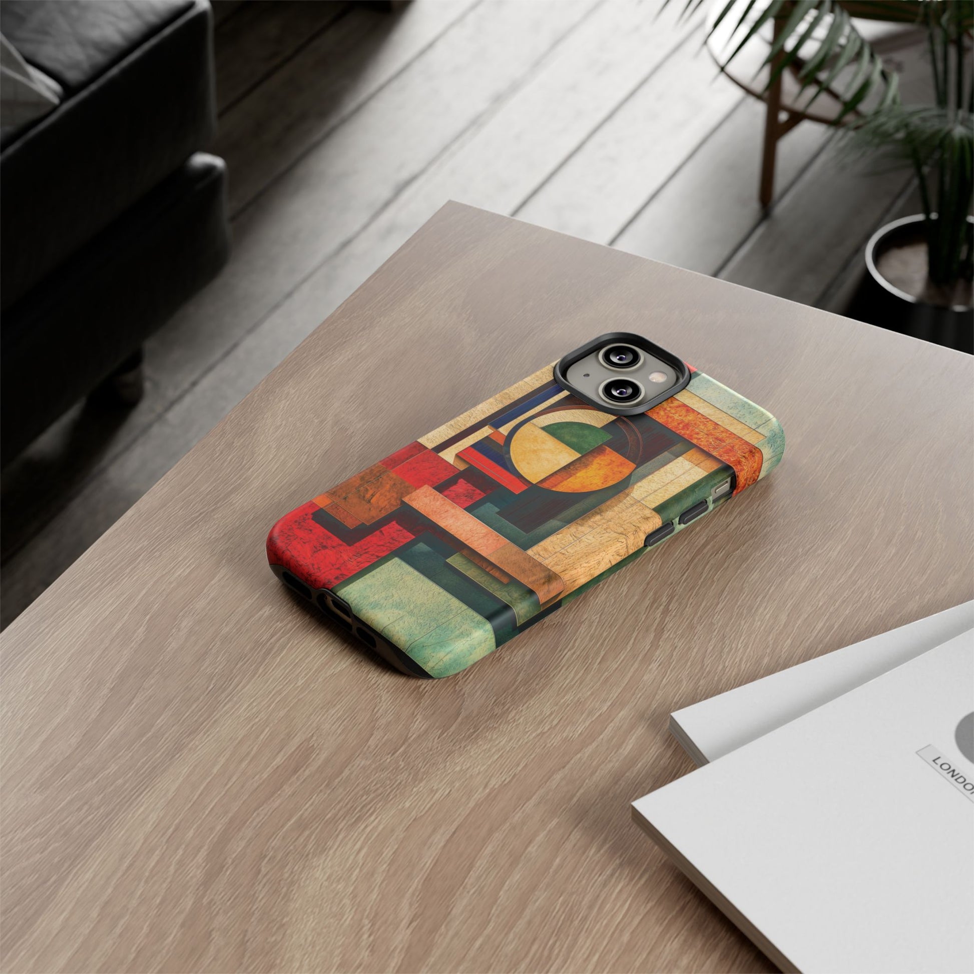Tan Prairie Style Frank Lloyd Wright Usonian Phone Case Geometric Stained Glass Art Deco Marble Gold 13 14 15 16 iPhone Pro Max Galaxy Pixel