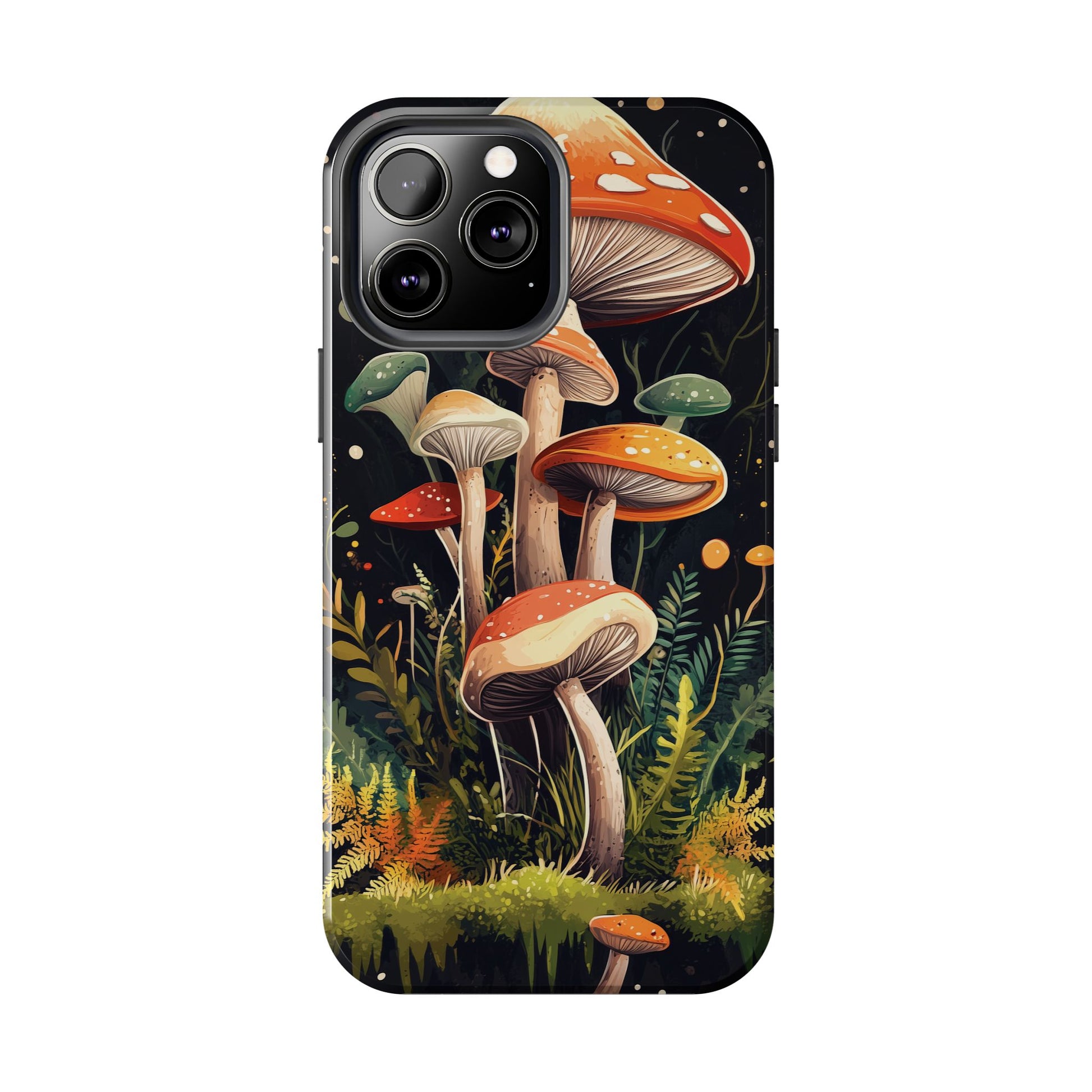 Mushroom Phone Case for iPhone, Cottagecore Fall Autumn Vibe iPhone 15 Plus, 15 Pro, Samsung Galaxy S24 Woodland Trippy Mushroom Handpainted