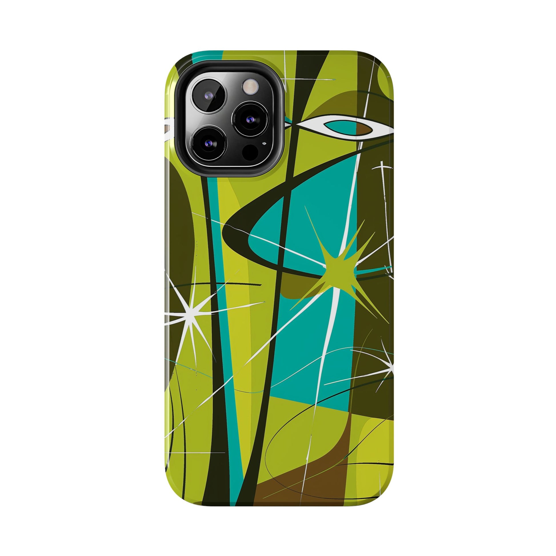 Mid Century Modern Star Design Phone Case, Earth Tone Colors, Retro Style Smartphone Cover, Vintage Phone Case, iPhone 14 Case, Apple iPhone