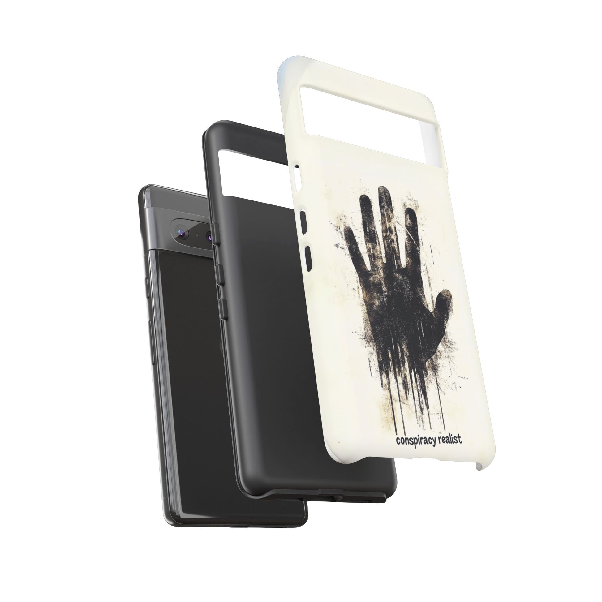 Conspiracy Realist Paranormal Mystery Design X-Files Inspired Ghostly Hand Conspiracy Theory Creepy iPhone 13 14 15 16 Pro Max Galaxy Pixel