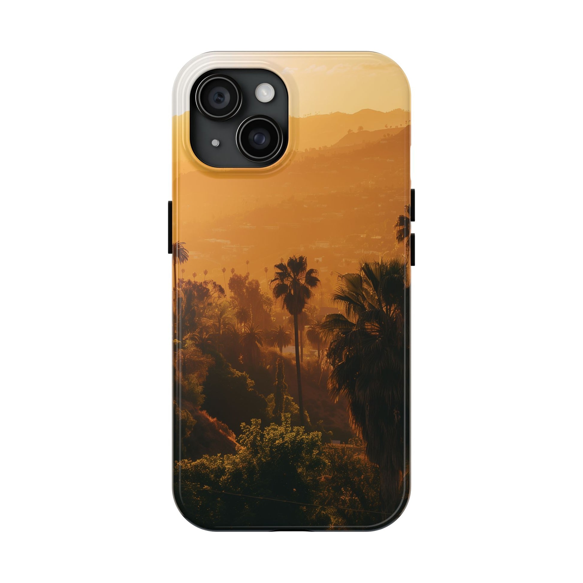 Los Angeles Sunset iPhone Case, Golden Hour Scenic View, Hollywood Hills Sunset Phone Case, Palm Trees Phone Case, iphone 15 pro max case