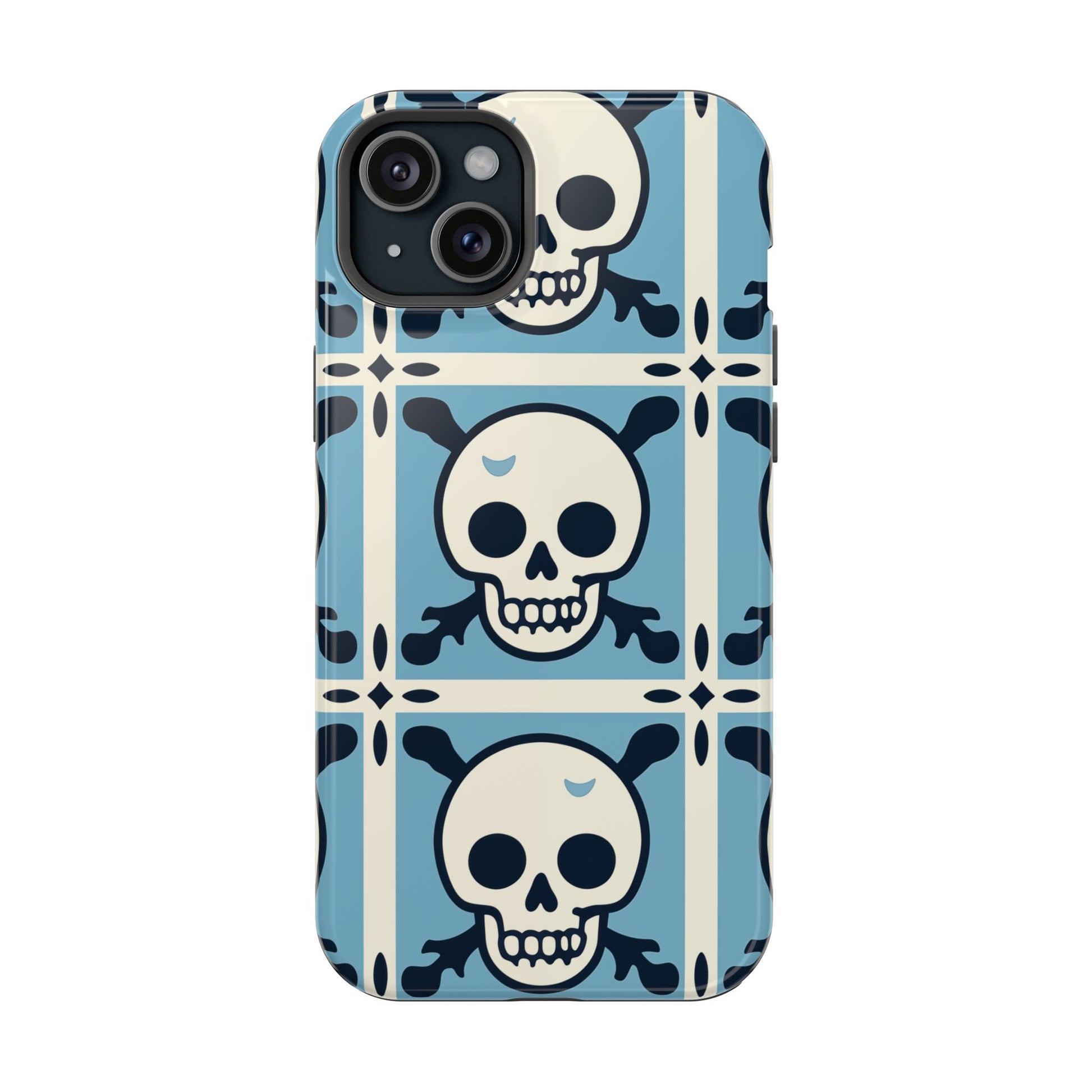 Cute Skull Phone Case Sugar Skull Ghingham Impact-Resistant Cover Goth Skull, Halloween Gift iphone 13 14 15 16 Pro Max