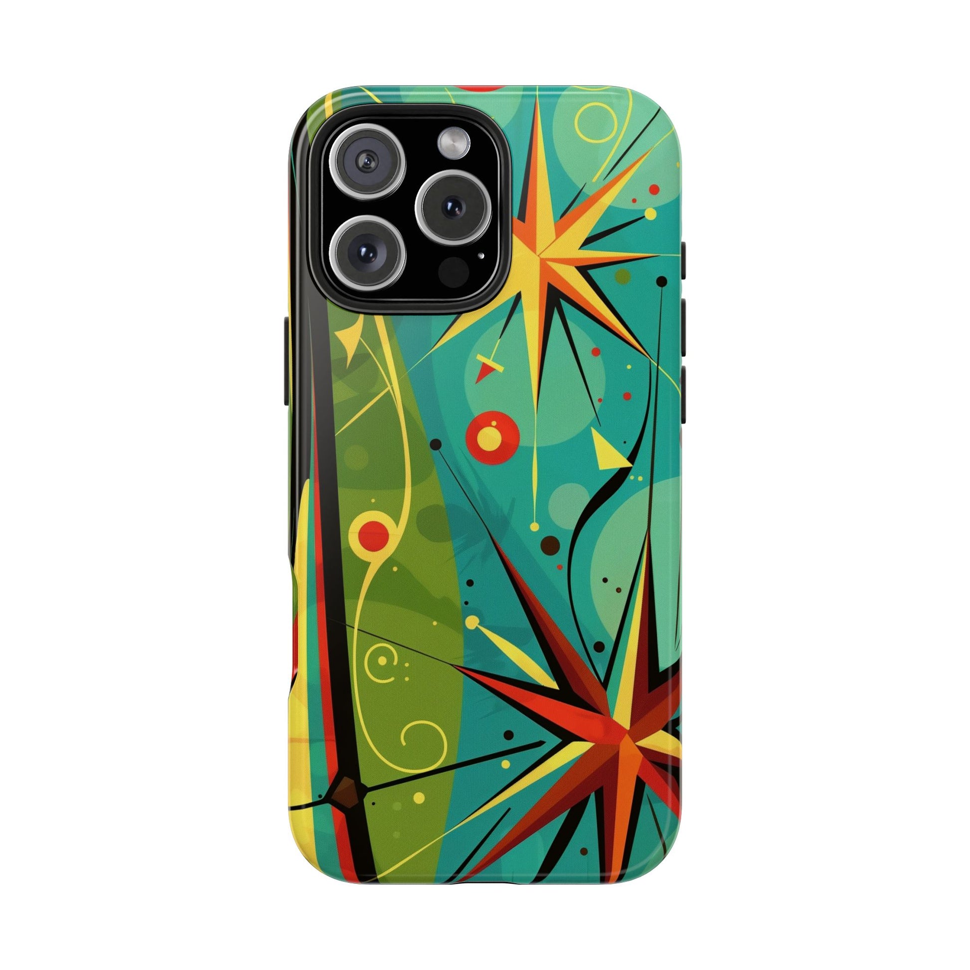 Mid Century Modern Star Design Phone Case, Earth Tone Colors, Retro Style Smartphone Cover, Vintage Phone Case, iPhone 14 Case, Apple iPhone