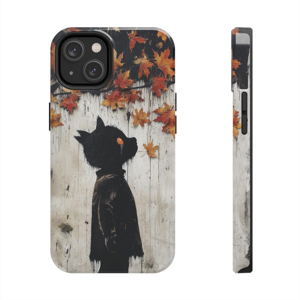 Fall Autumn Artistic Halloween Wolf Boy Gothic Dark Academia Street Art Urban Graffiti Phone Case Street iPhone 15 Pro Max Samsung Galaxy