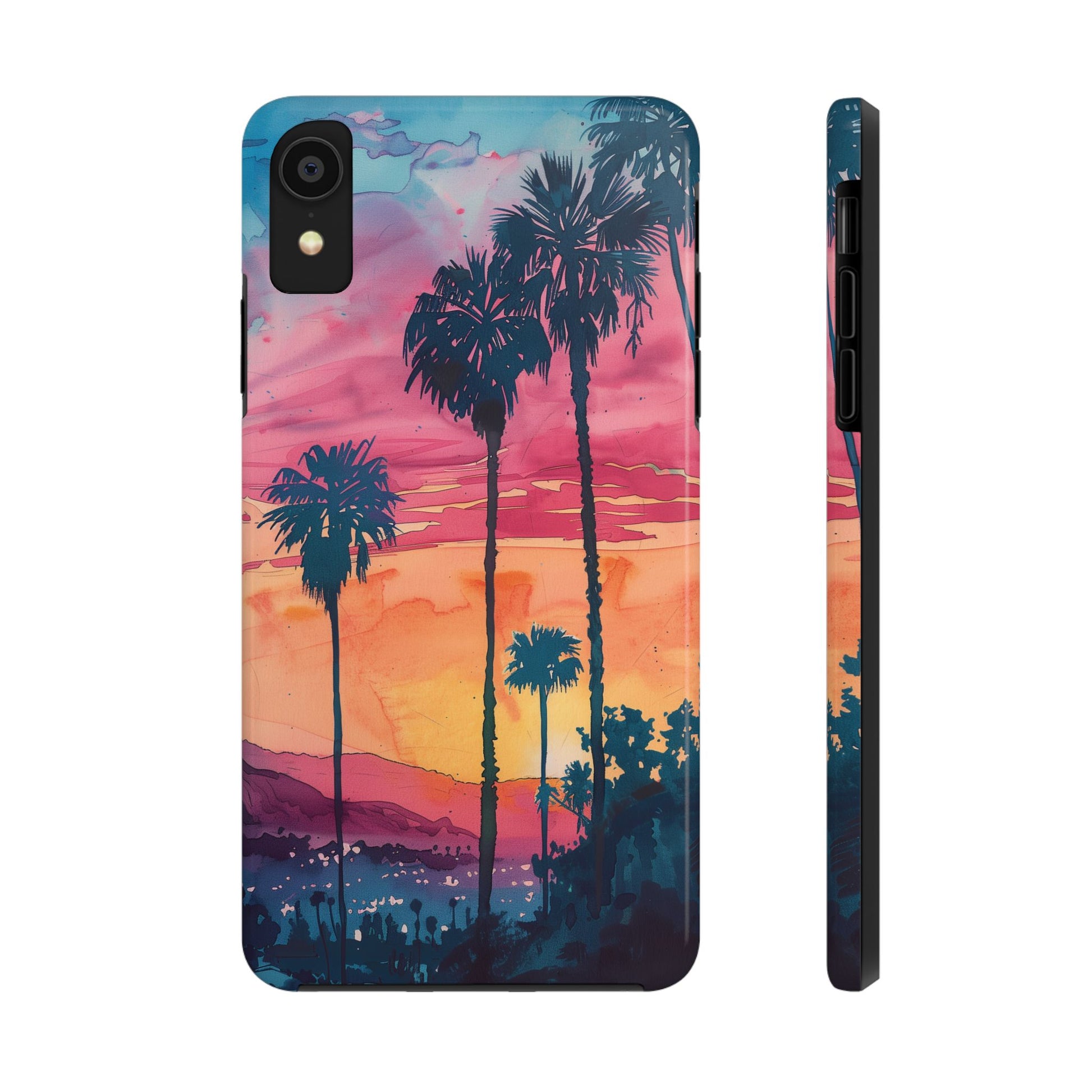 Los Angeles Sunset iPhone Case, Golden Hour Scenic View, Hollywood Hills Sunset Phone Case, Palm Trees Phone Case, iphone 15 pro max case