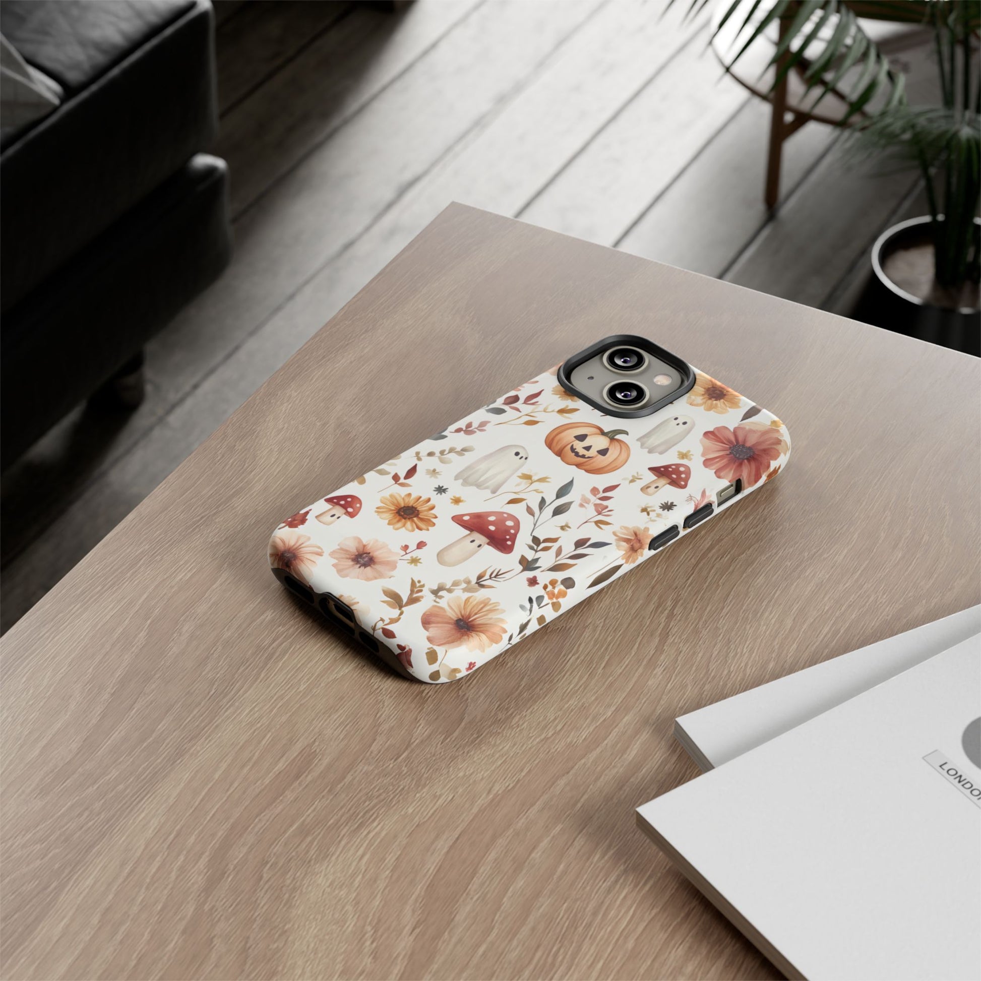 Cottagecore Fall Floral Phone Case for iPhone Samsung Pixel Autumn Pumpkin Tough Case iPhone 16 15 14 13 Pro Max