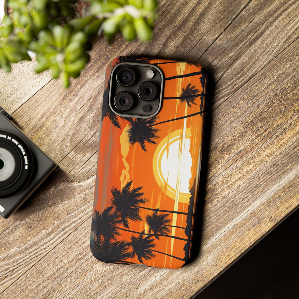 Sunset Palm Trees Tough Phone Cases for iPhone and Android