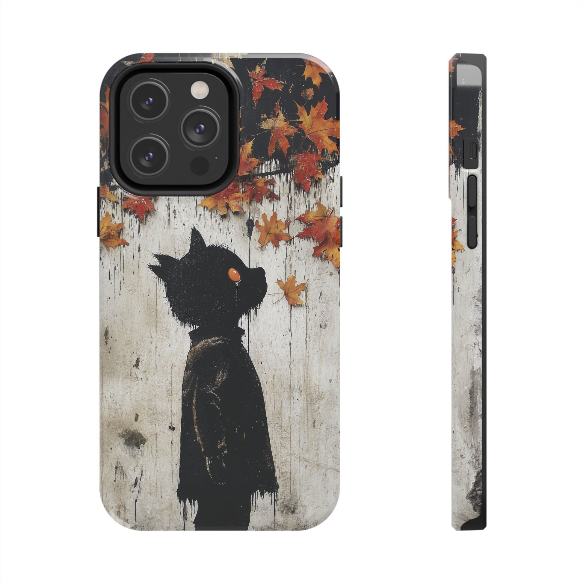 Fall Autumn Artistic Halloween Wolf Boy Gothic Dark Academia Street Art Urban Graffiti Phone Case Street iPhone 15 Pro Max Samsung Galaxy