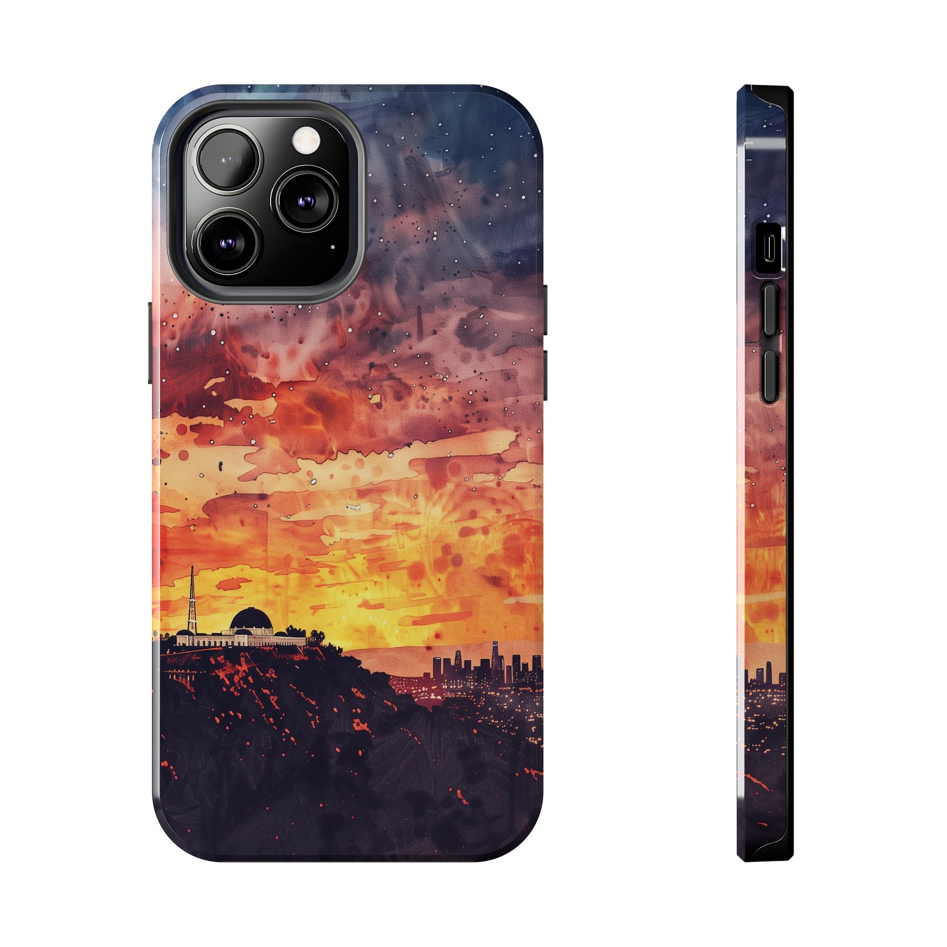 Los Angeles Sunset iPhone Case, Golden Hour Scenic View, Hollywood Hills Sunset Phone Case, Palm Trees Phone Case, iphone 15 pro max case