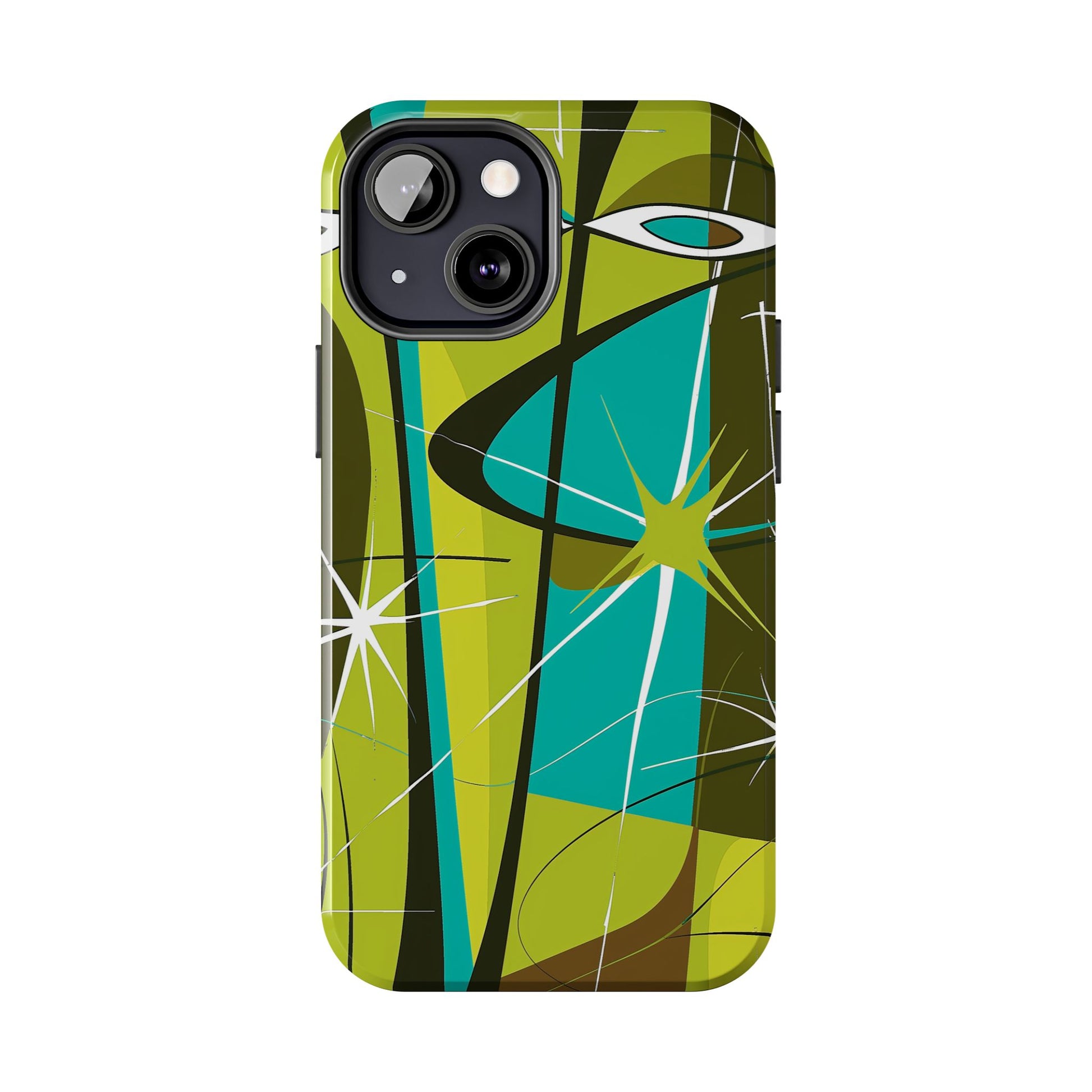 Mid Century Modern Star Design Phone Case, Earth Tone Colors, Retro Style Smartphone Cover, Vintage Phone Case, iPhone 14 Case, Apple iPhone