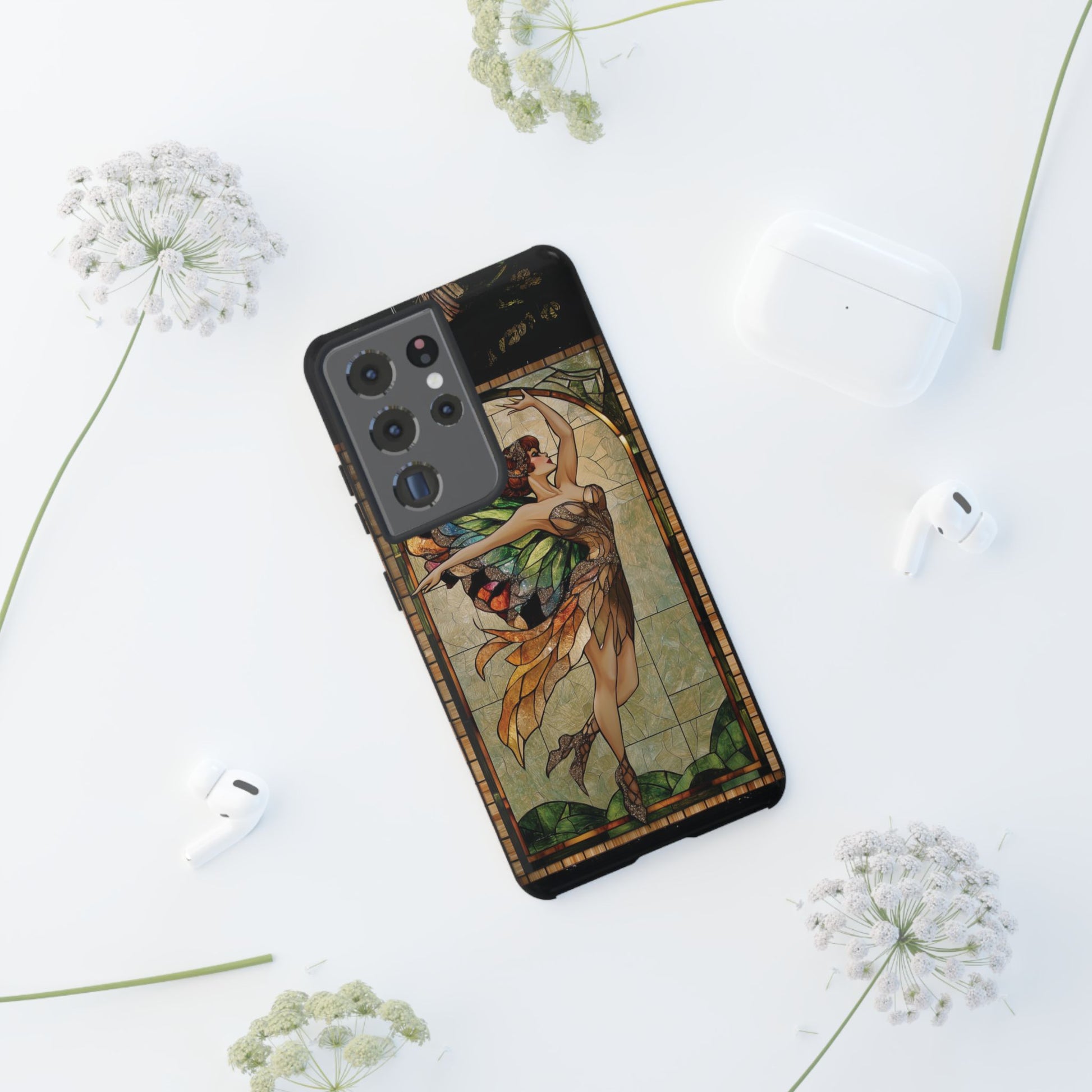 Fairy Phone Case Art Deco Woman Phone Case 1920s Art Nouveau Design in Stained Glass Alphonse Mucha Style Gatsby Style Poster