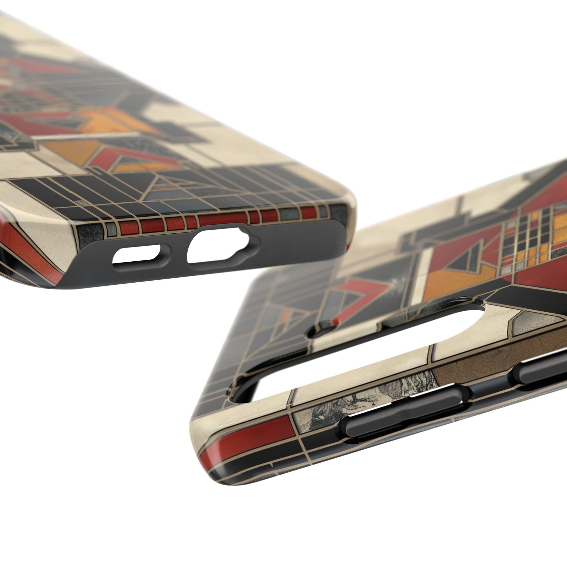 Frank Lloyd Wright Inspired Stained Glass Phone Case - Geometric Elegance for iPhone Models
