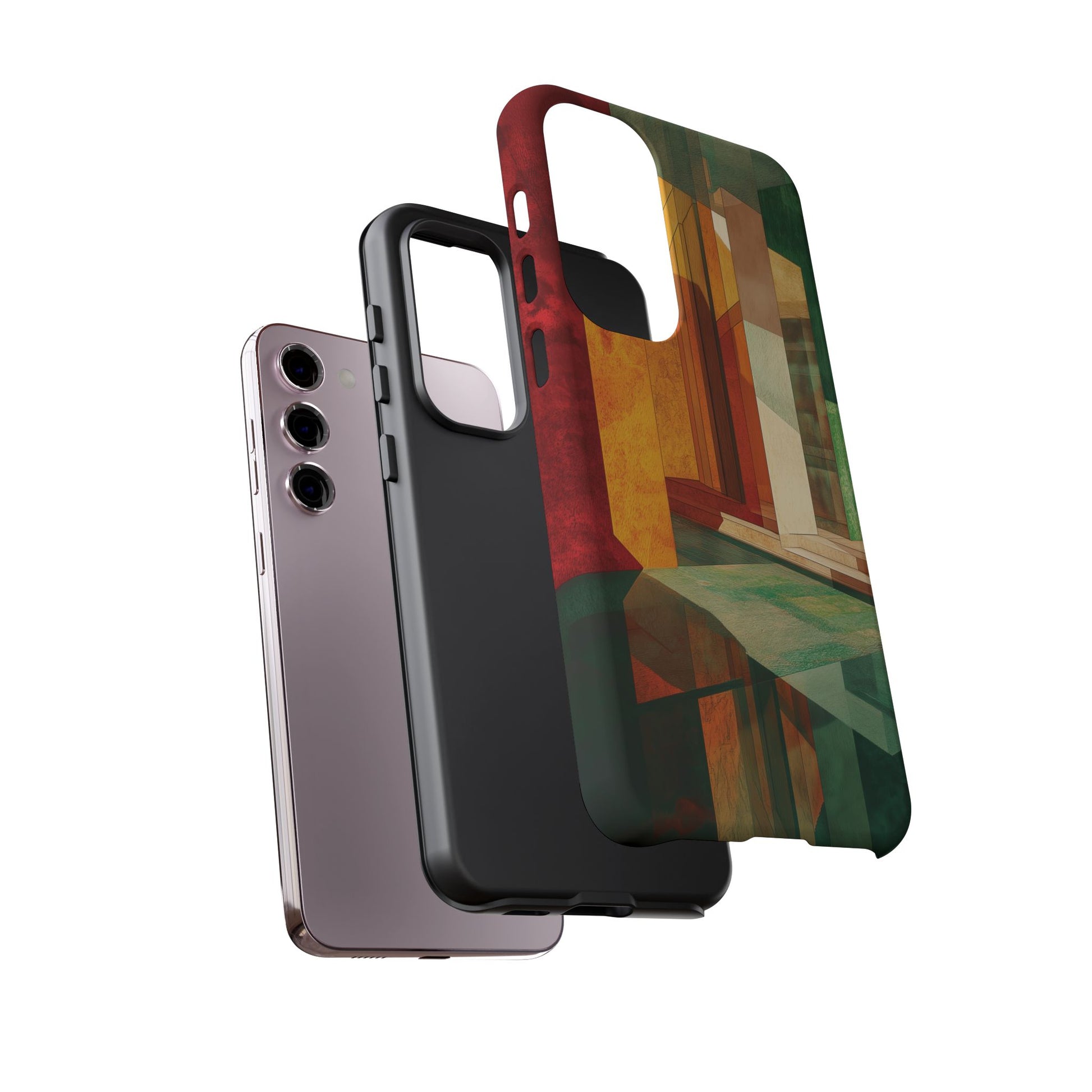 Art Deco Frank Lloyd Wright Inspired Usonian Phone Case Geometric Stained Glass Art Deco Marble Gold 13 14 15 16 iPhone Pro Max Galaxy Pixel