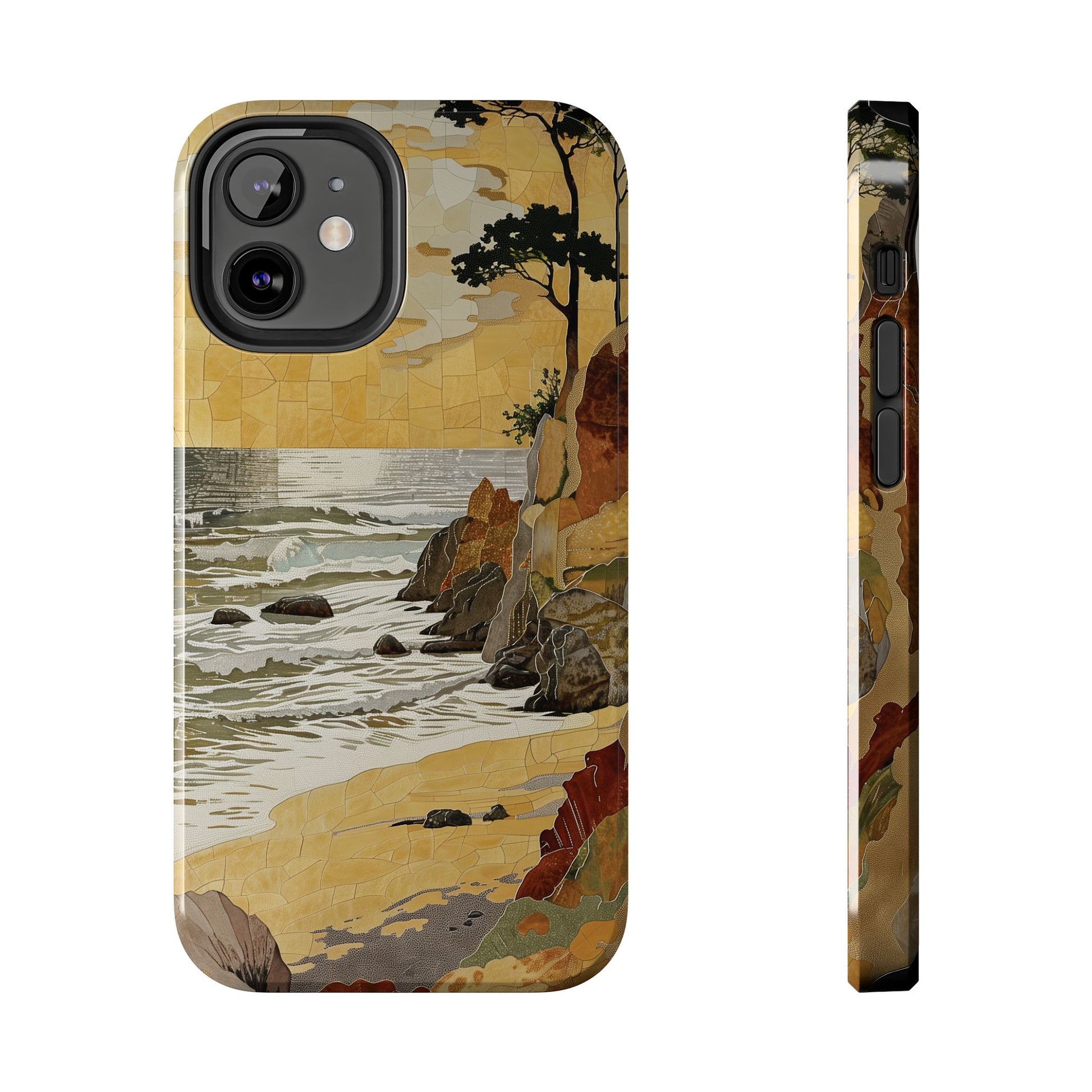 Retro Beach Scene Phone Case, Vintage Tropical Ocean iPhone Case, Summer Beach Phone Cover for iPhone, iphone 15 pro max