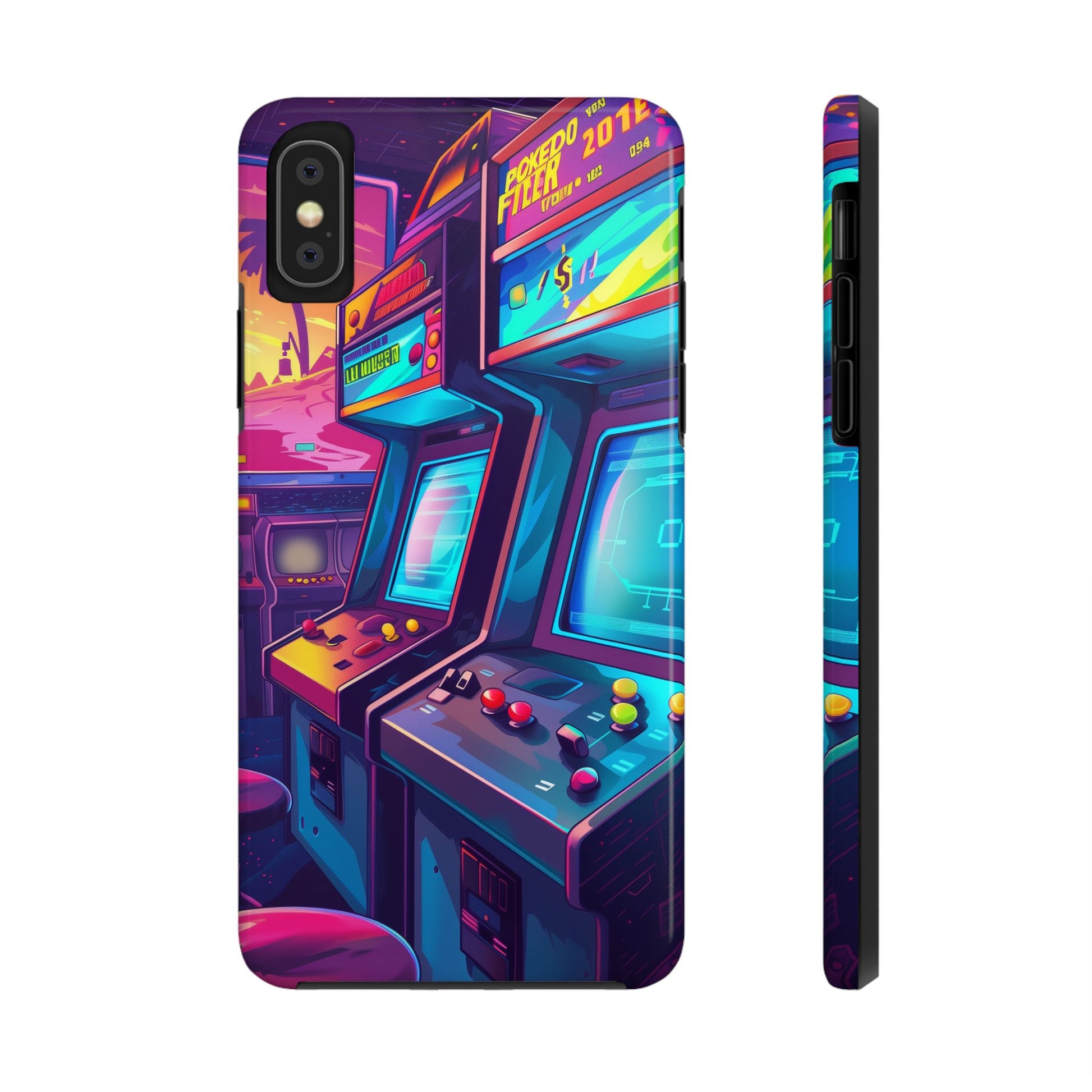 Durable iPhone Case with Outer Space Arcade Design - Protective Space Themed Cover - Fun and Sturdy Phone Accessory - Gamer Gift