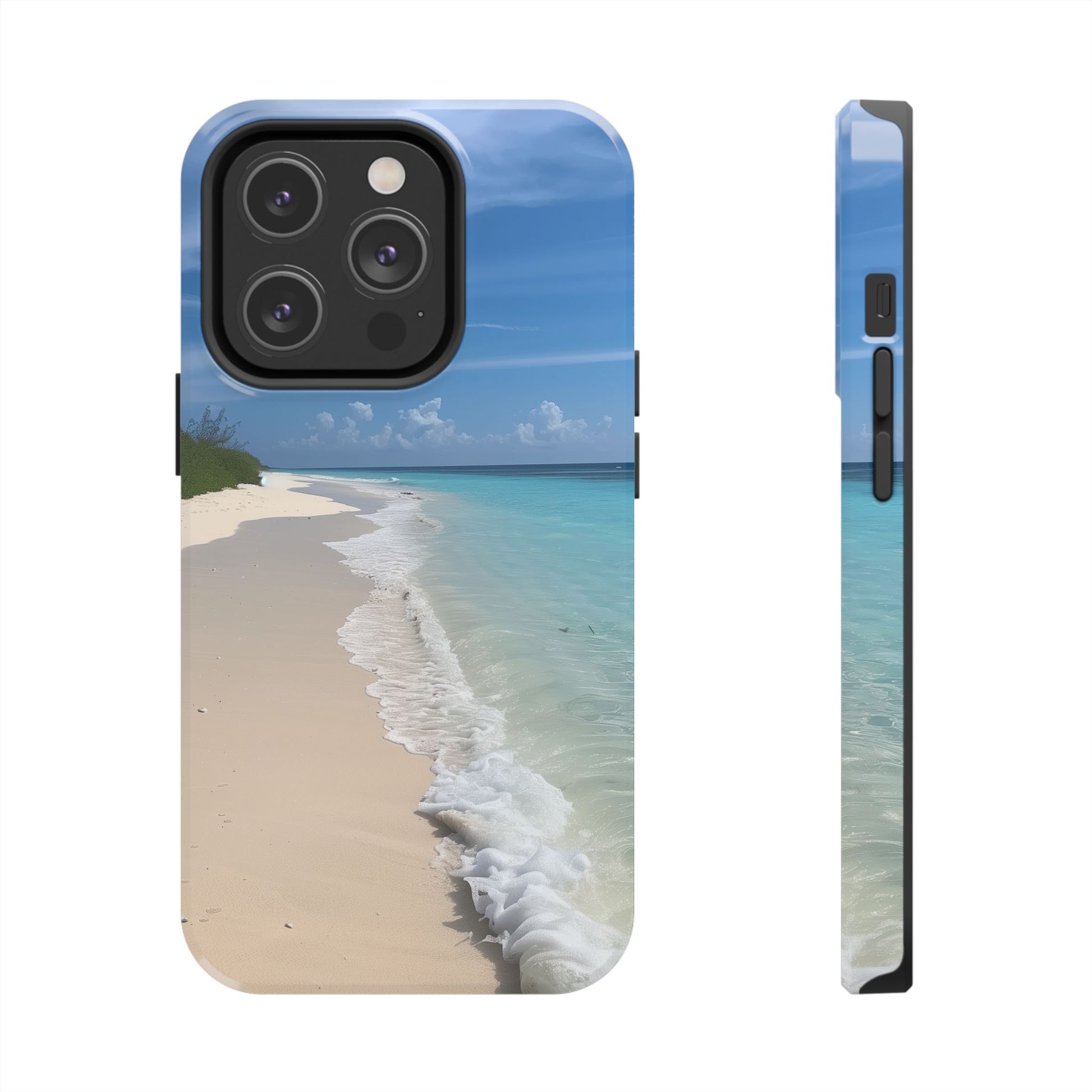 Ocean Beach Scene Phone Case White Sand Turquoise Water iPhone 13 14 15 16 Pro Max Plus Samsung Galaxy S23 Sunset Sunshine Oceanfront Cruise