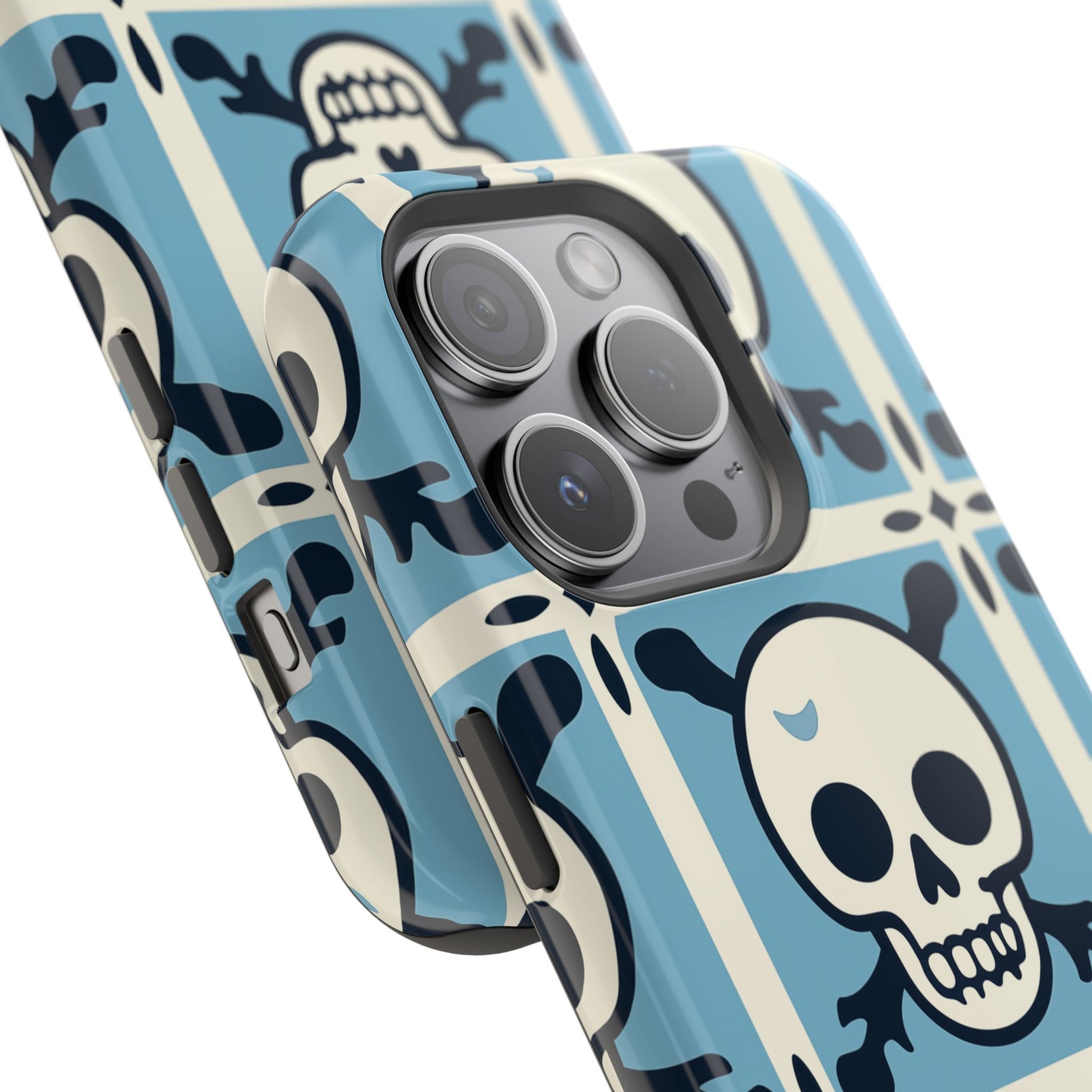 Cute Skull Phone Case Sugar Skull Ghingham Impact-Resistant Cover Goth Skull, Halloween Gift iphone 13 14 15 16 Pro Max