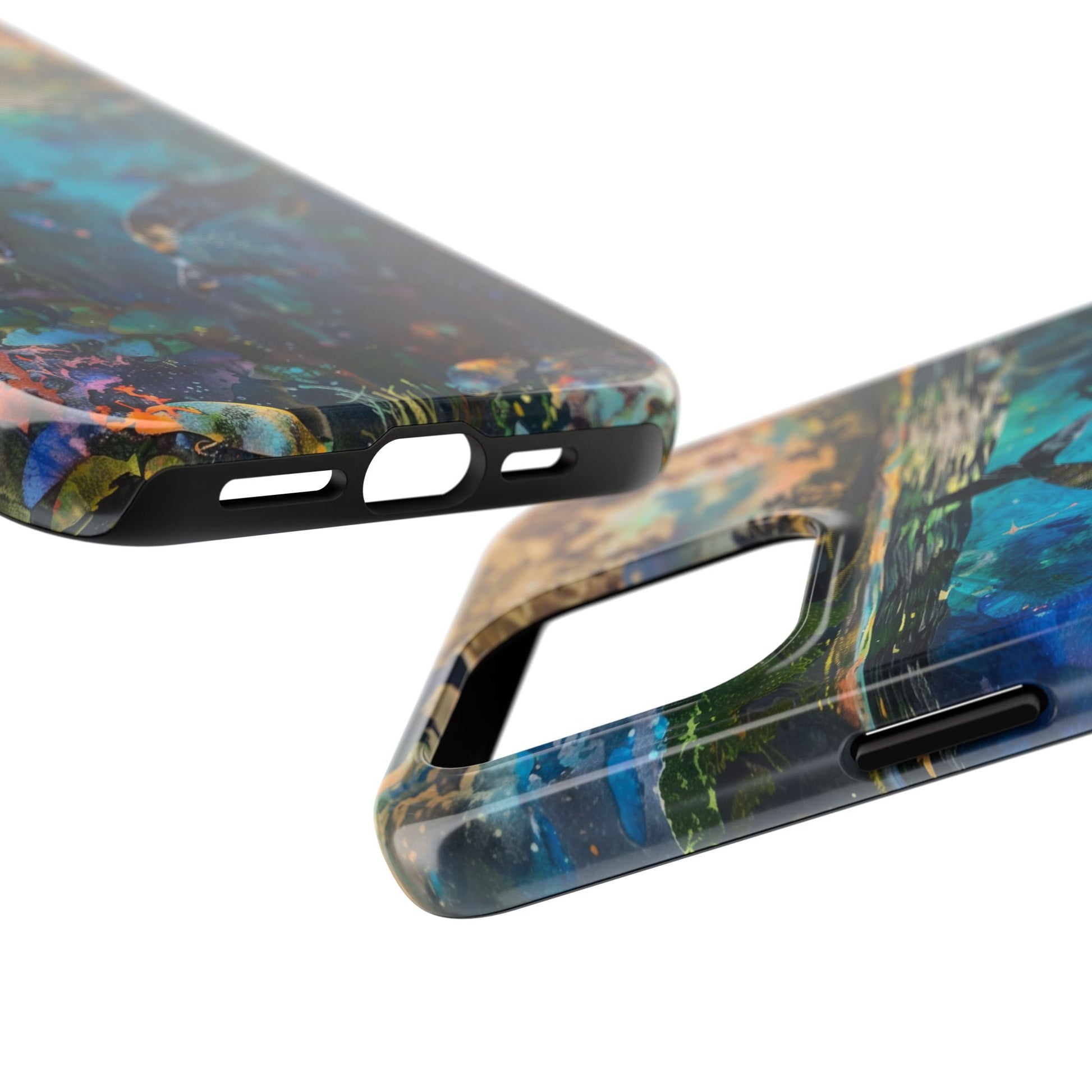 Abstract Moonlit Whales Underwater Phone Case - Durable and Stunning Protective Cover