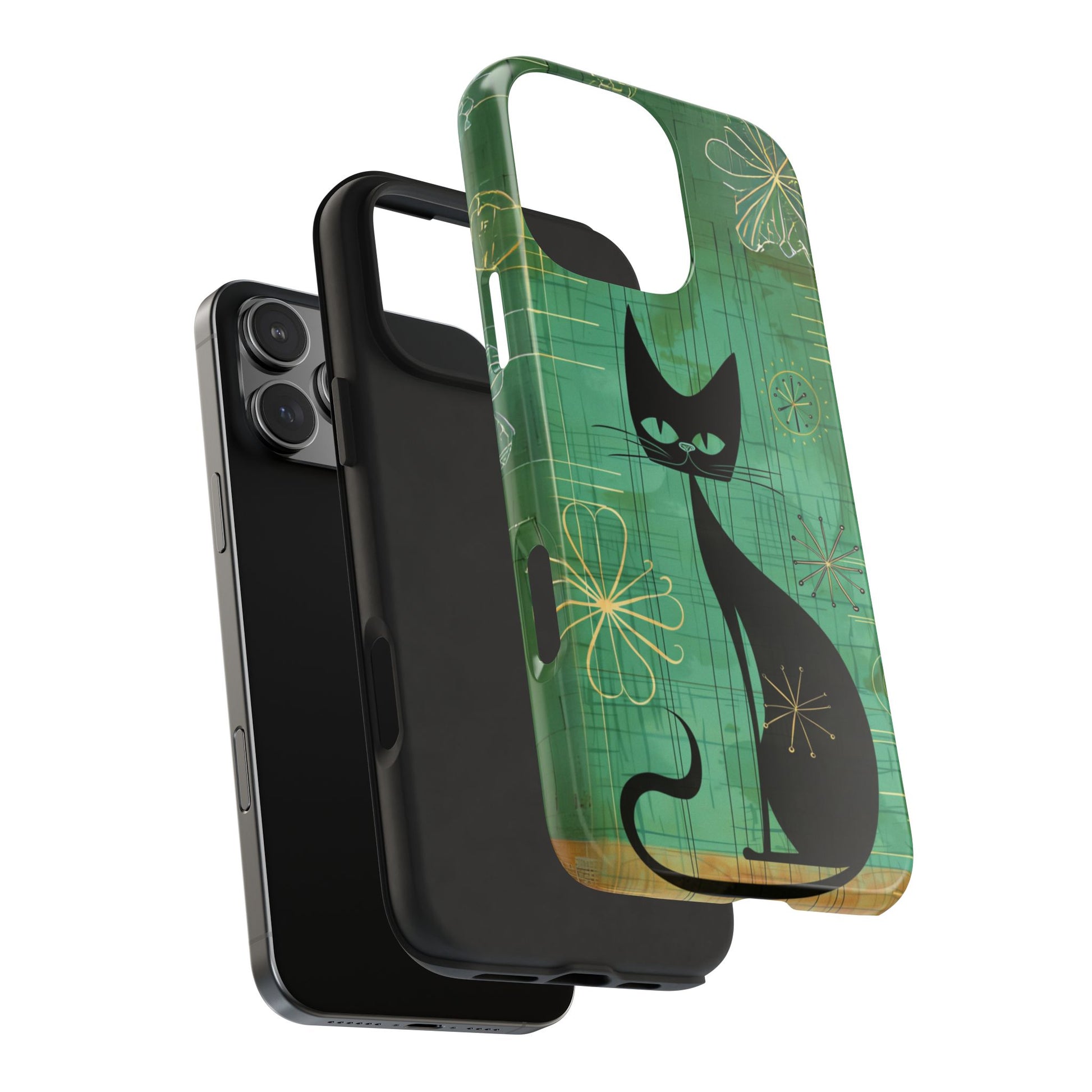 Mid-Century Modern Phone Case-Case, Mid Mod iPhone Case, Atomic Cats iPhone Case, Retro Chic Smartphone Cover, Unique Phone Case