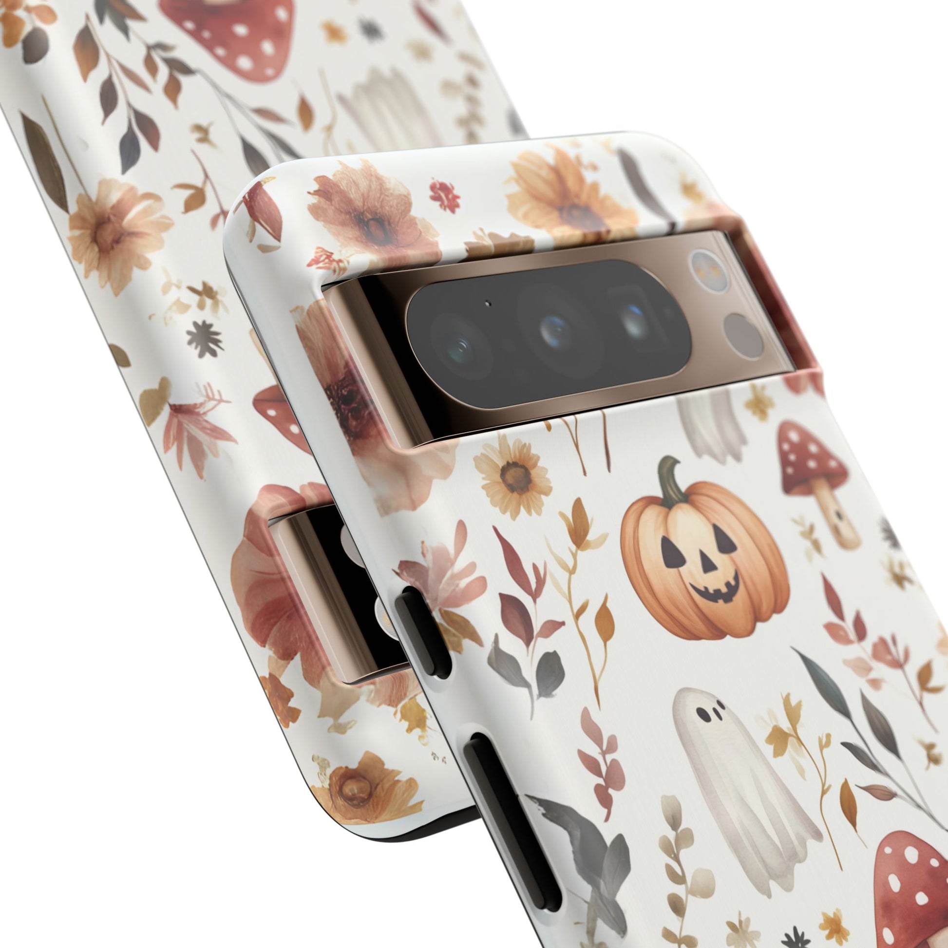 Cottagecore Fall Floral Phone Case for iPhone Samsung Pixel Autumn Pumpkin Tough Case iPhone 16 15 14 13 Pro Max