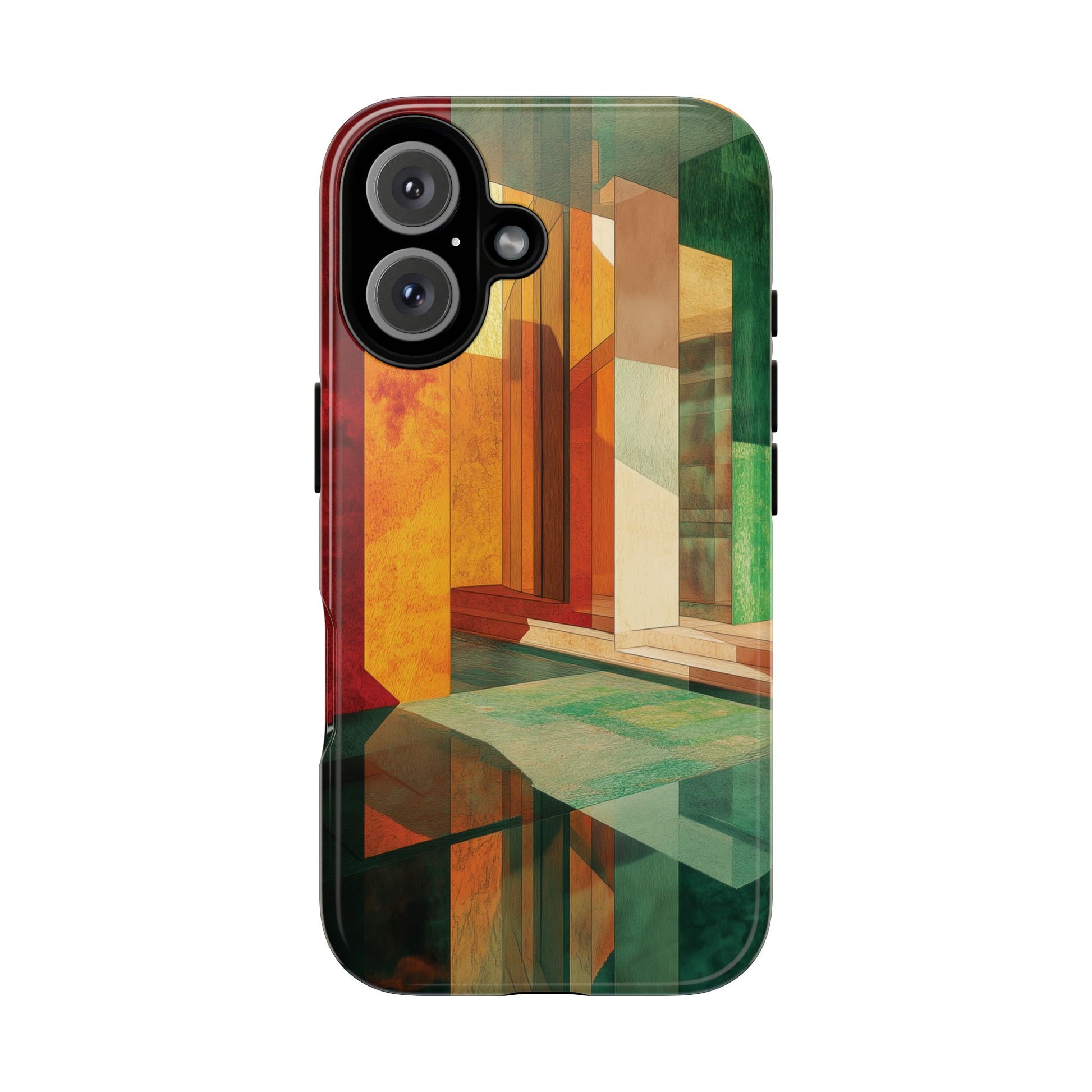 Art Deco Frank Lloyd Wright Inspired Usonian Phone Case Geometric Stained Glass Art Deco Marble Gold 13 14 15 16 iPhone Pro Max Galaxy Pixel
