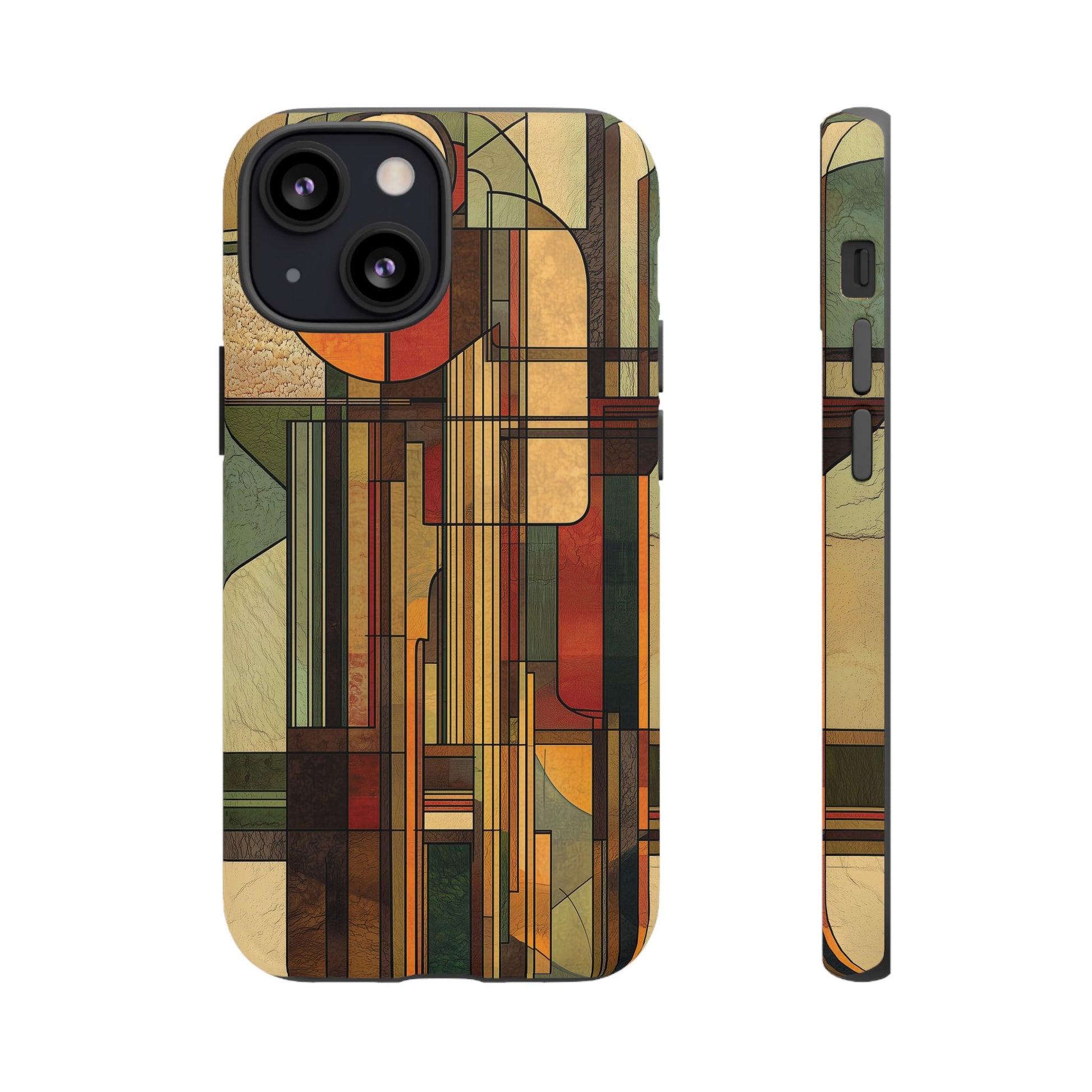 Prairie Style Frank Lloyd Wright Inspired Usonian Phone Case Geometric Stained Glass Art Deco 13 14 15 16 iPhone Pro Max Galaxy Pixel