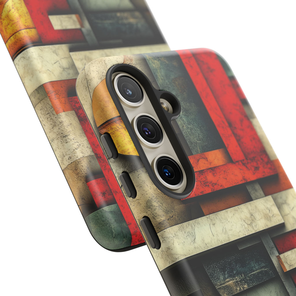 Red Prairie Style Frank Lloyd Wright Usonian Phone Case Geometric Stained Glass Art Deco Marble Gold 13 14 15 16 iPhone Pro Max Galaxy Pixel