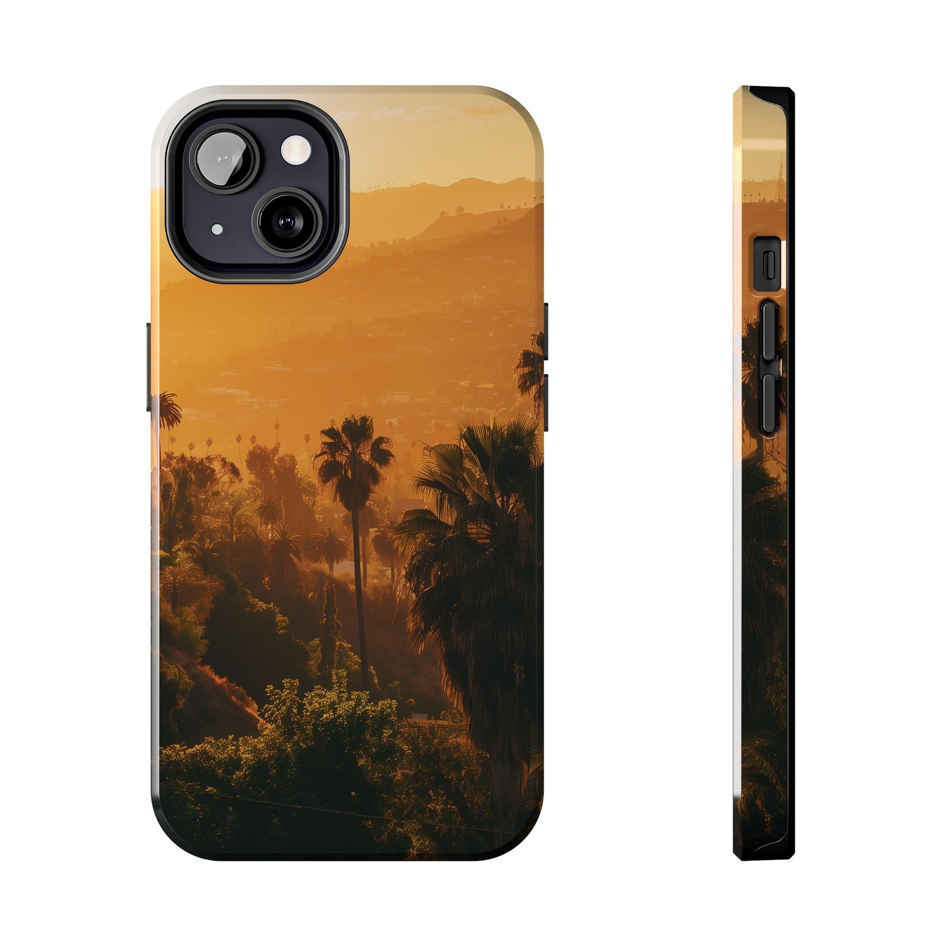 Los Angeles Sunset iPhone Case, Golden Hour Scenic View, Hollywood Hills Sunset Phone Case, Palm Trees Phone Case, iphone 15 pro max case