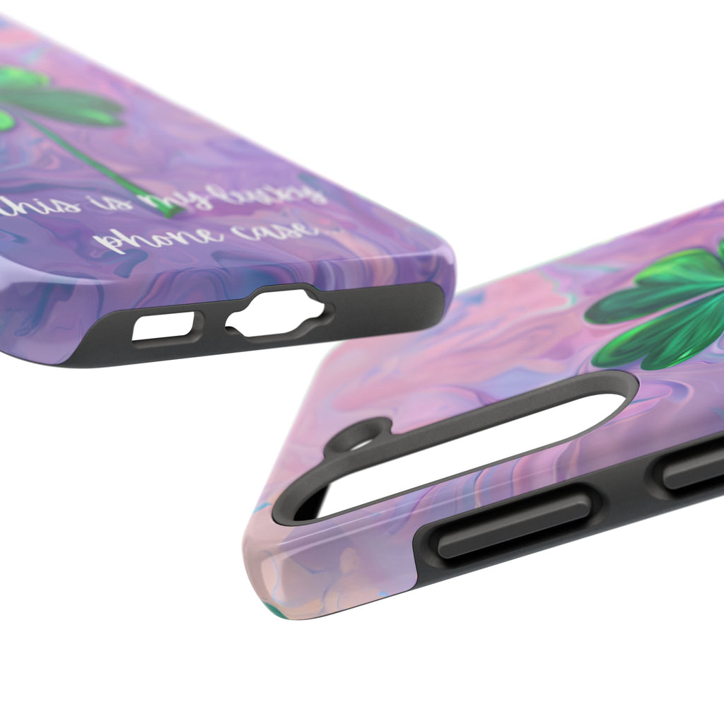St Patrick's Day Lucky Phone Case Four Leaf Clover Durable Phone Case Good Luck Charm Protective iPhone 13 14 15 16 Pro Max Plus Galaxy