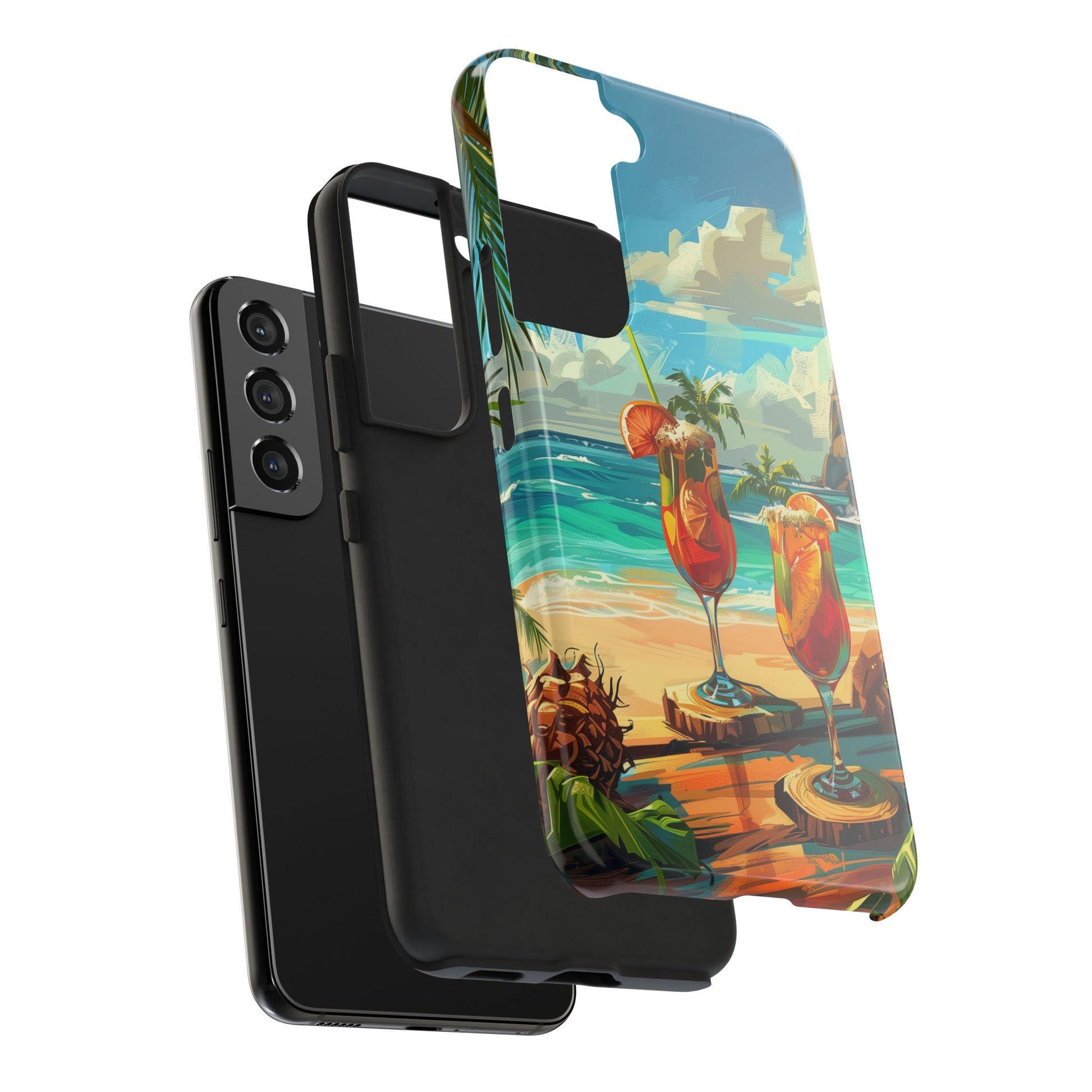 Retro Beach Scene Phone Case, Vintage Tropical Ocean iPhone Case, Summer Beach Phone Cover for iPhone, iphone 15 pro max