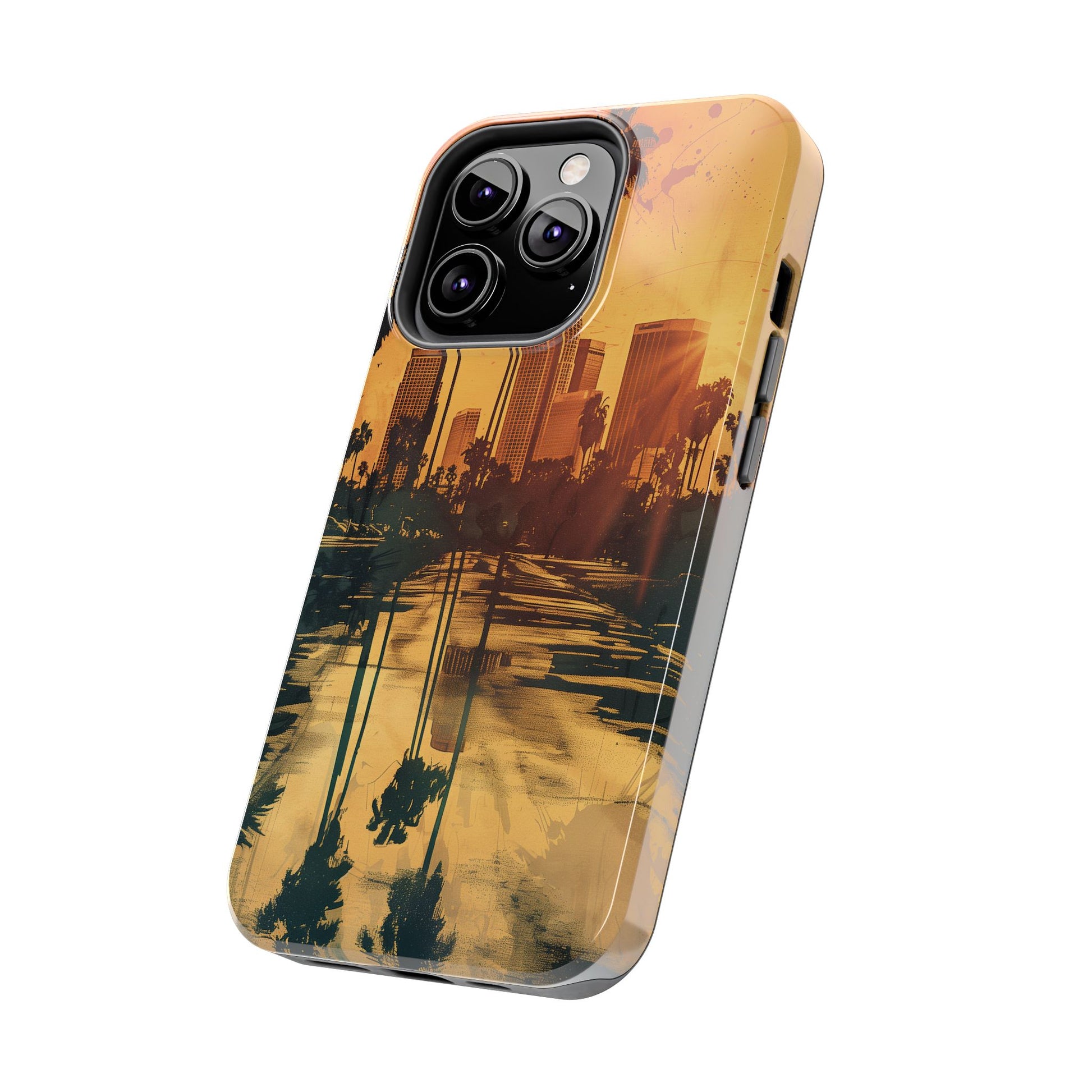 Los Angeles Sunset iPhone Case, Golden Hour Scenic View, Hollywood Hills Sunset Phone Case, Palm Trees Phone Case, iphone 15 pro max case