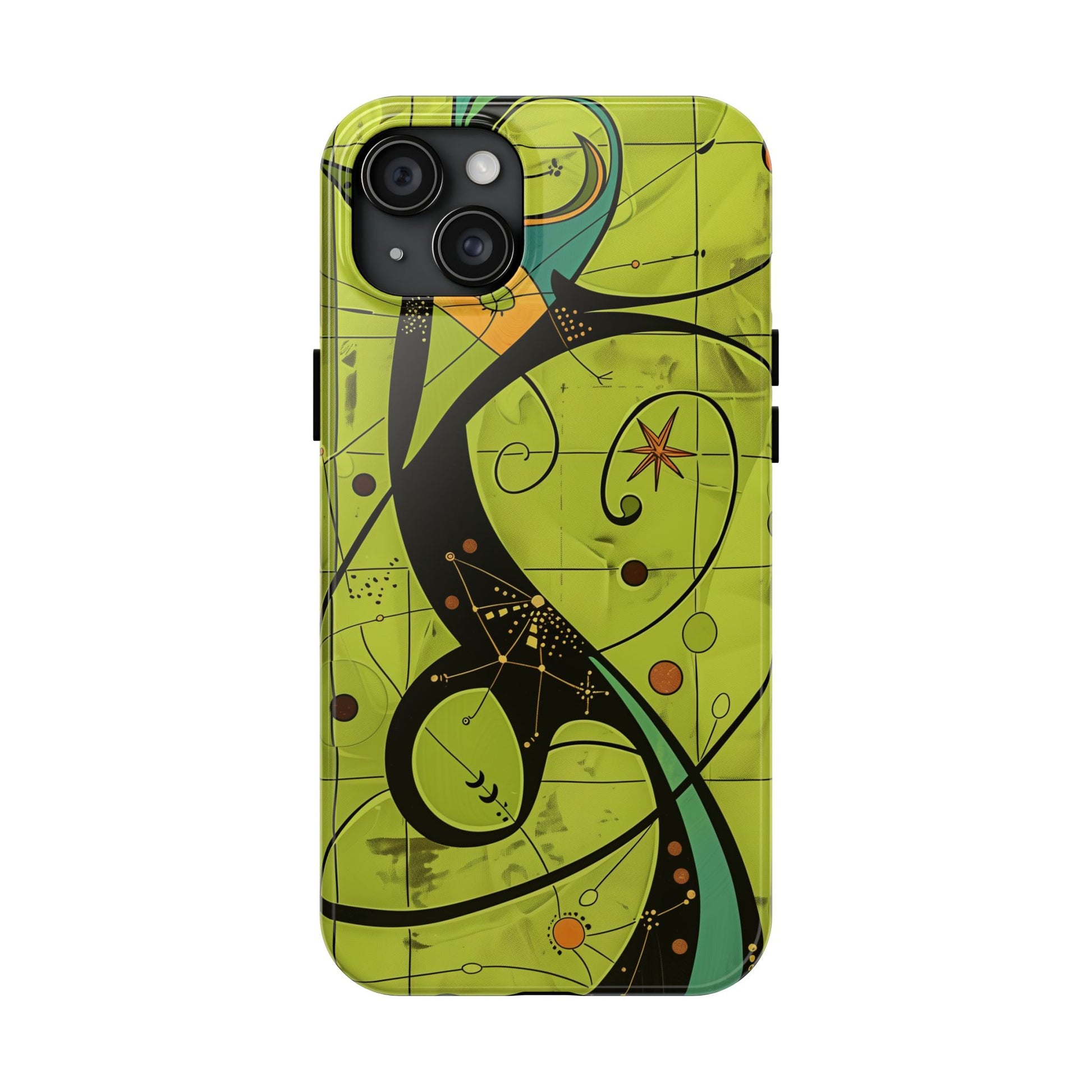 Mid Century Modern Star Design Phone Case, Earth Tone Colors, Retro Style Smartphone Cover, Vintage Phone Case, iPhone 14 Case, Apple iPhone