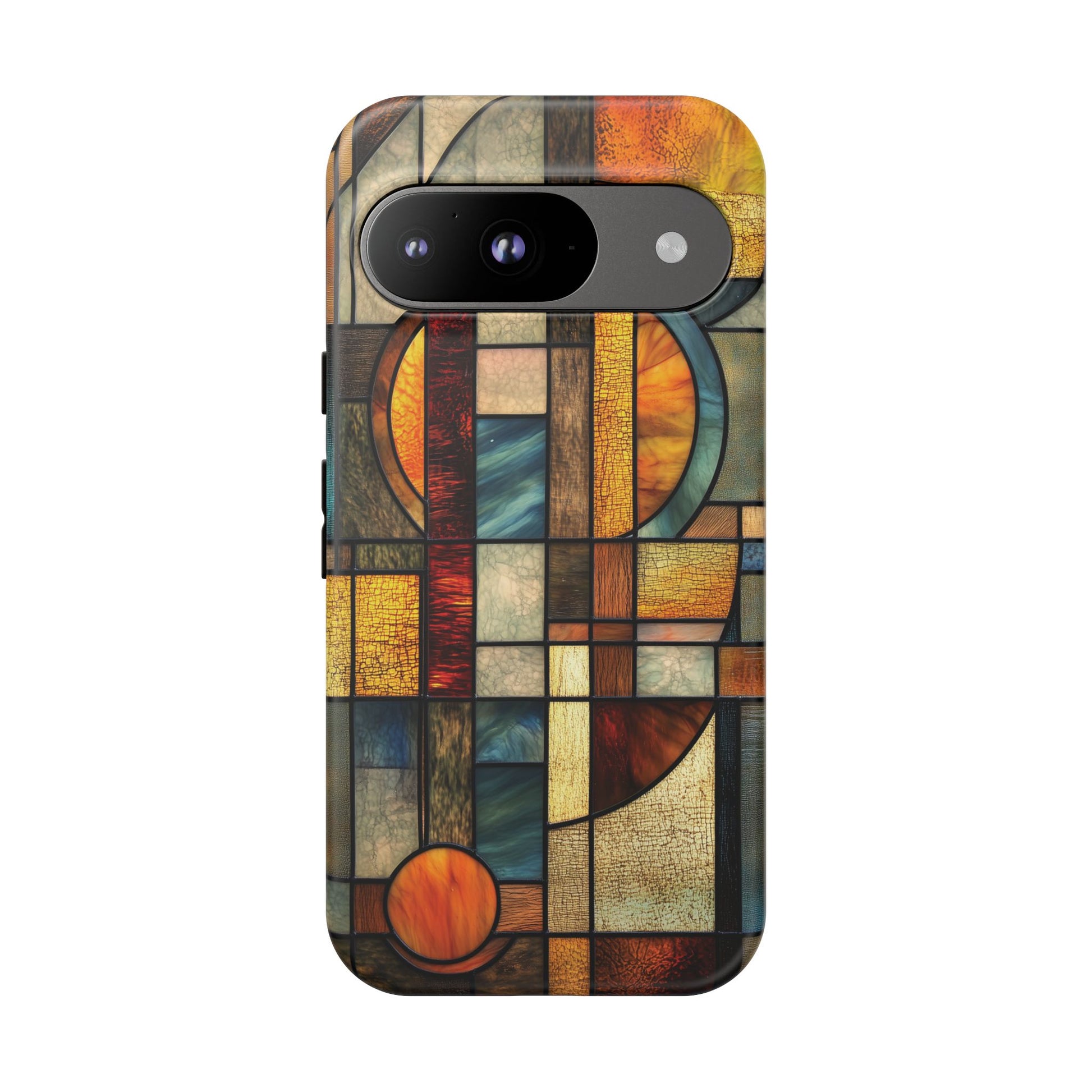Art Deco Mosaic Stained Glass Phone Case Frank Lloyd Wright Cottage Core Usonian Prairie Style Geometric Stylish  iPhone 14 15 16 Pro