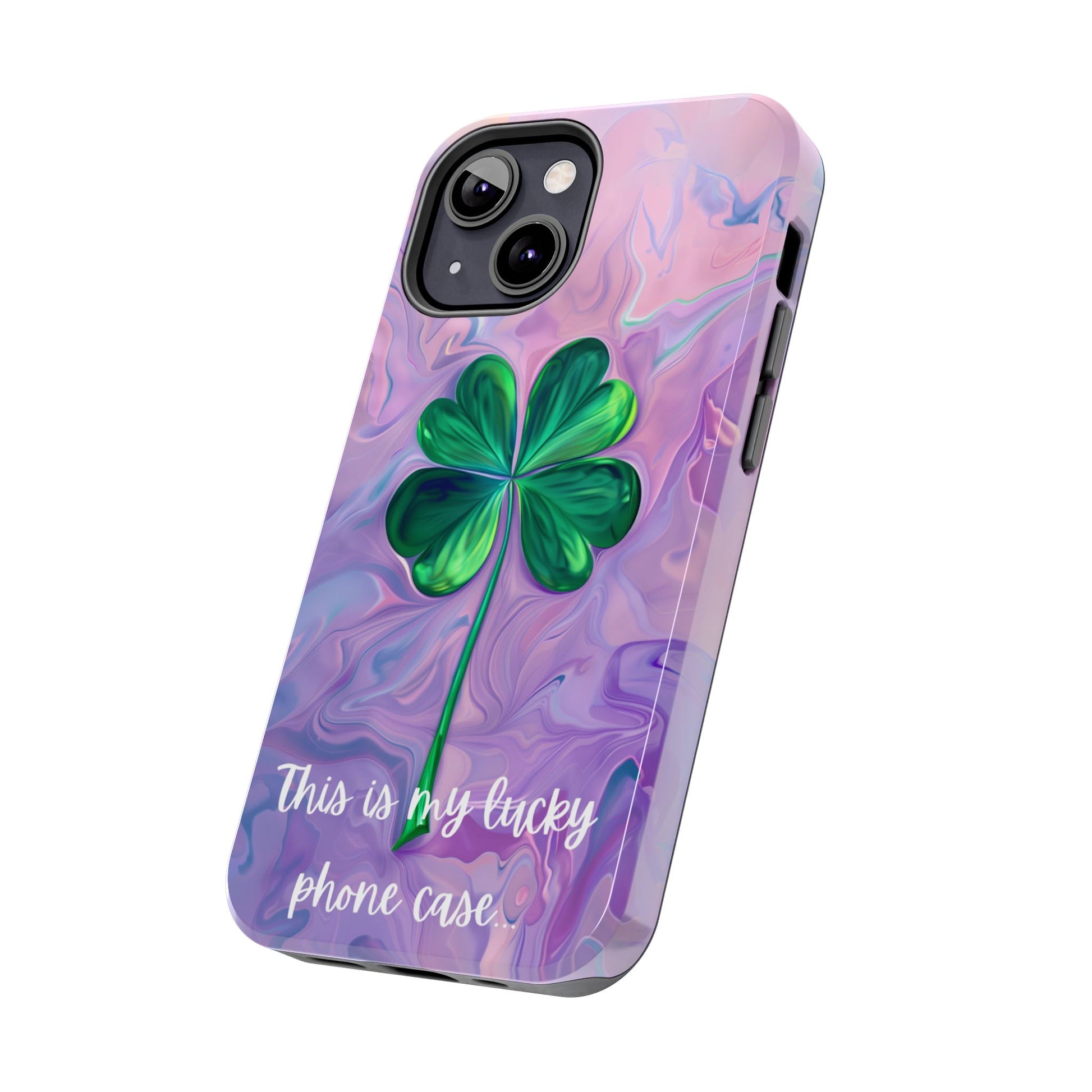 St Patrick's Day Lucky Phone Case Four Leaf Clover Durable Phone Case Good Luck Charm Protective iPhone 13 14 15 16 Pro Max Plus Galaxy