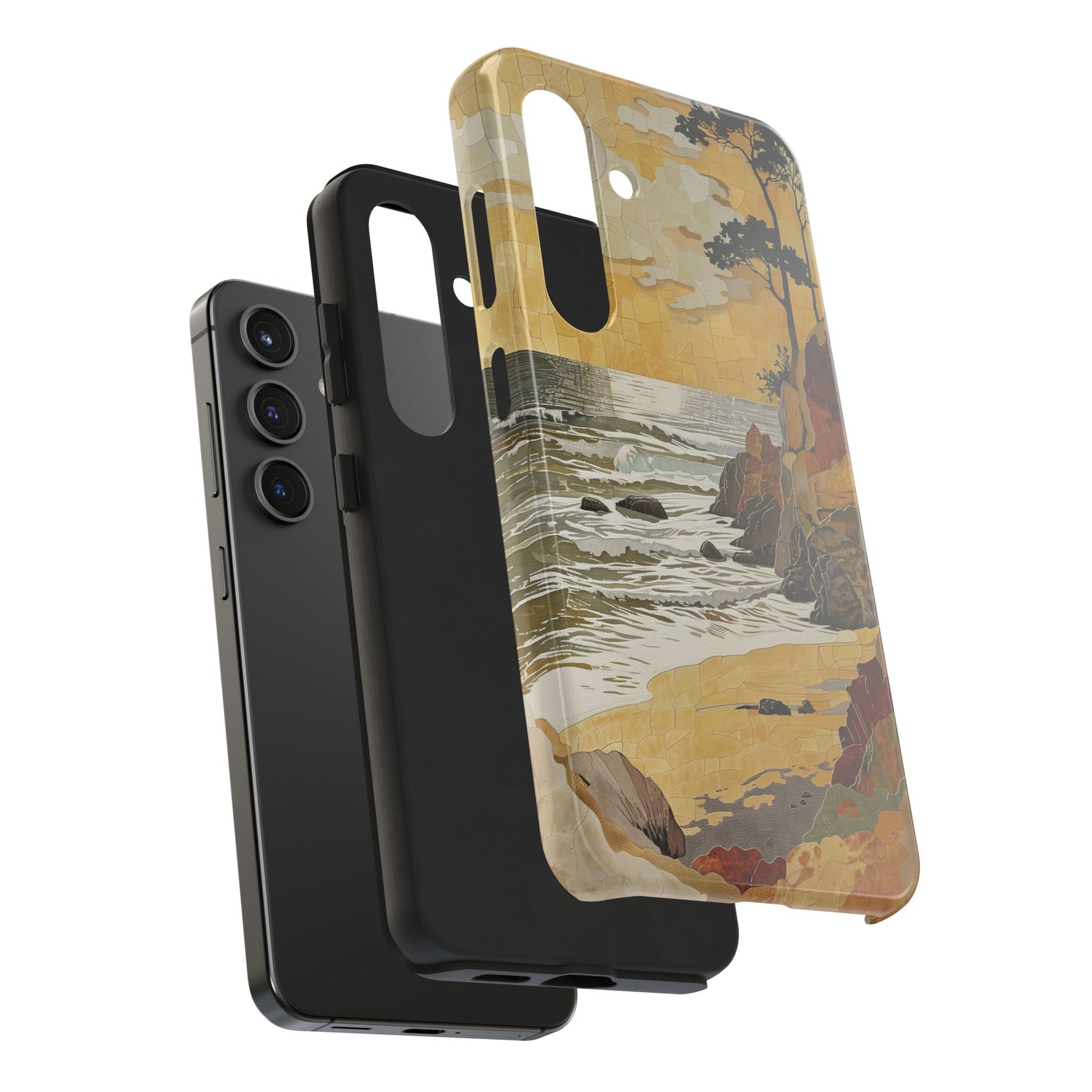 Retro Beach Scene Phone Case, Vintage Tropical Ocean iPhone Case, Summer Beach Phone Cover for iPhone, iphone 15 pro max