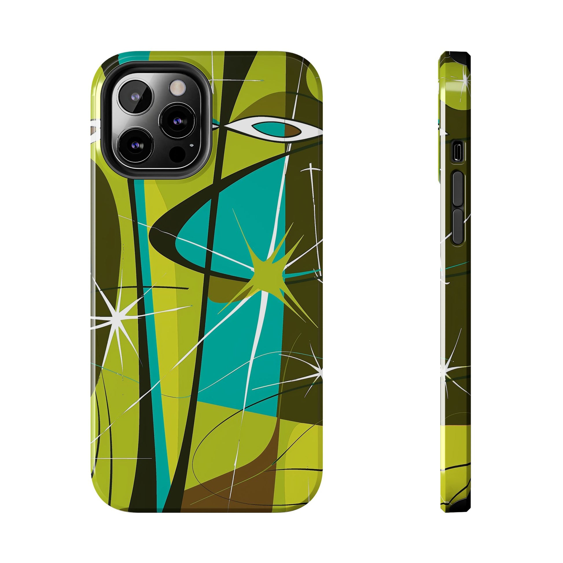 Mid Century Modern Star Design Phone Case, Earth Tone Colors, Retro Style Smartphone Cover, Vintage Phone Case, iPhone 14 Case, Apple iPhone