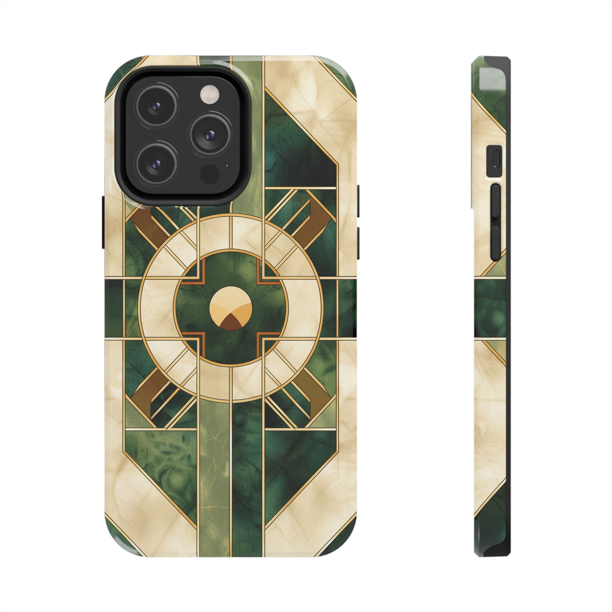 Green Frank Lloyd Wright Inspired Phone Case - Geometric Elegance for iPhone Models