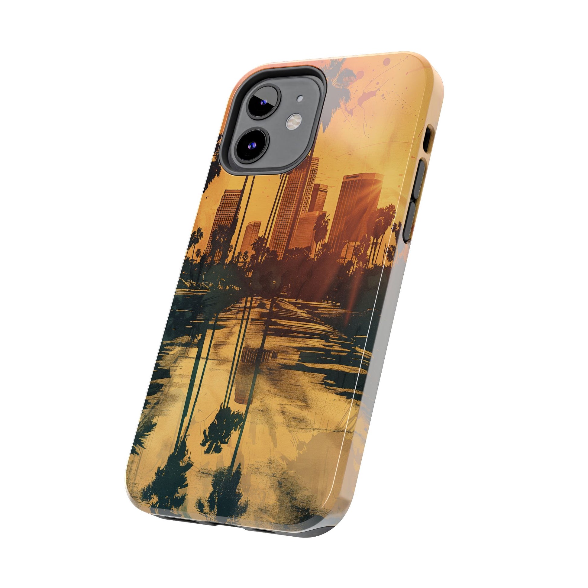 Los Angeles Sunset iPhone Case, Golden Hour Scenic View, Hollywood Hills Sunset Phone Case, Palm Trees Phone Case, iphone 15 pro max case